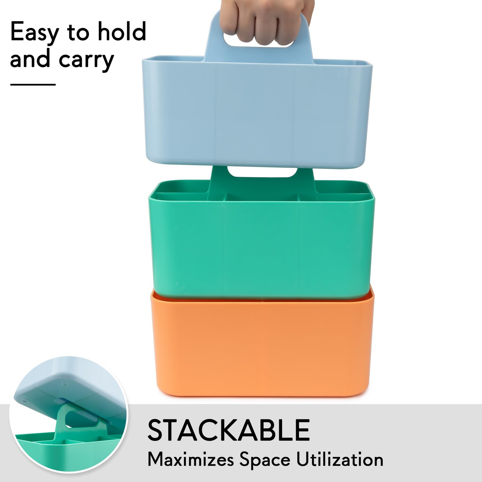 2 Pack Caddy Organizer With Handle Portable Plastic Caddy Storage Organizer For