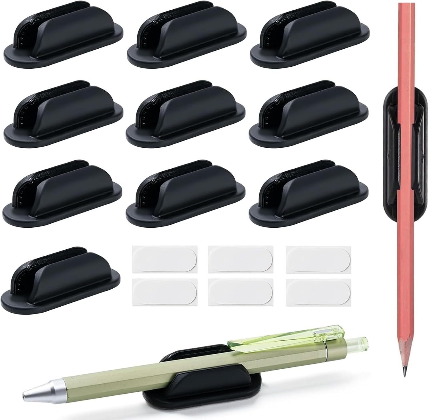 10 Pack Adhesive Silicone Pencil Holders – Stylish Office & Classroom Organizer