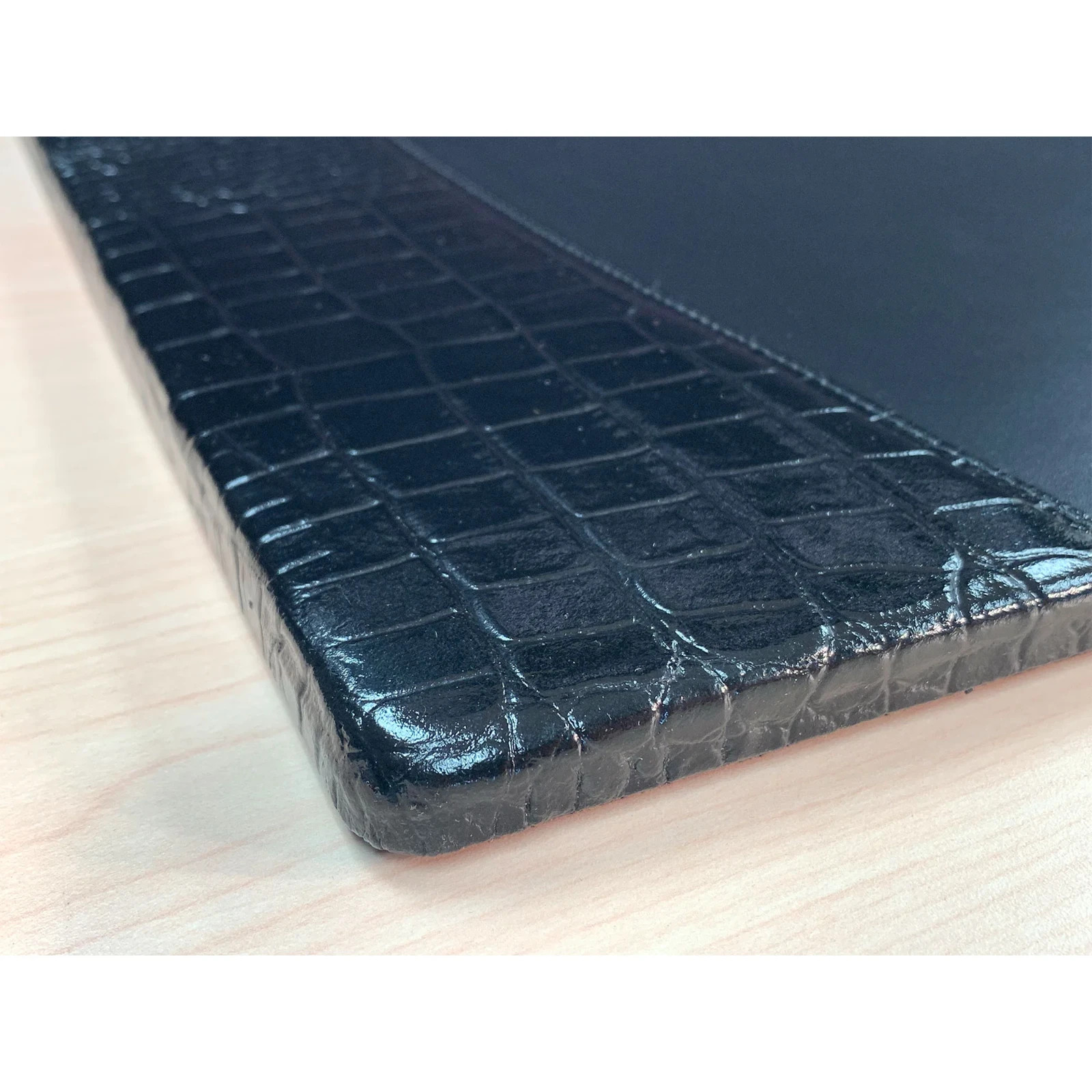 Dacasso Protacini Black Crocodile Embossed Italian Leather 34 x 20 Desk Pad