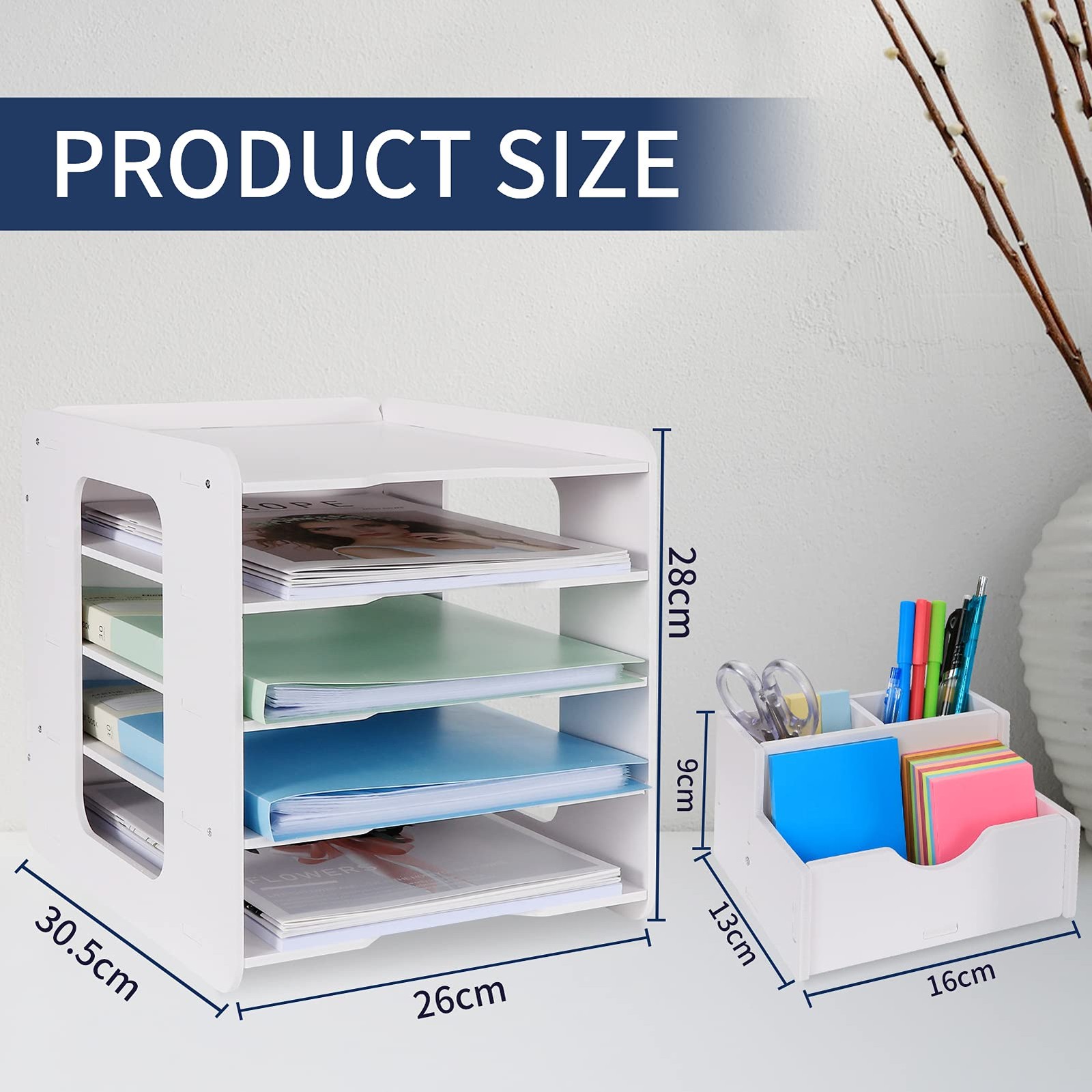 Letter Tray Paper Organizer Desk Tidy File Document Holder A4 5 Tier
