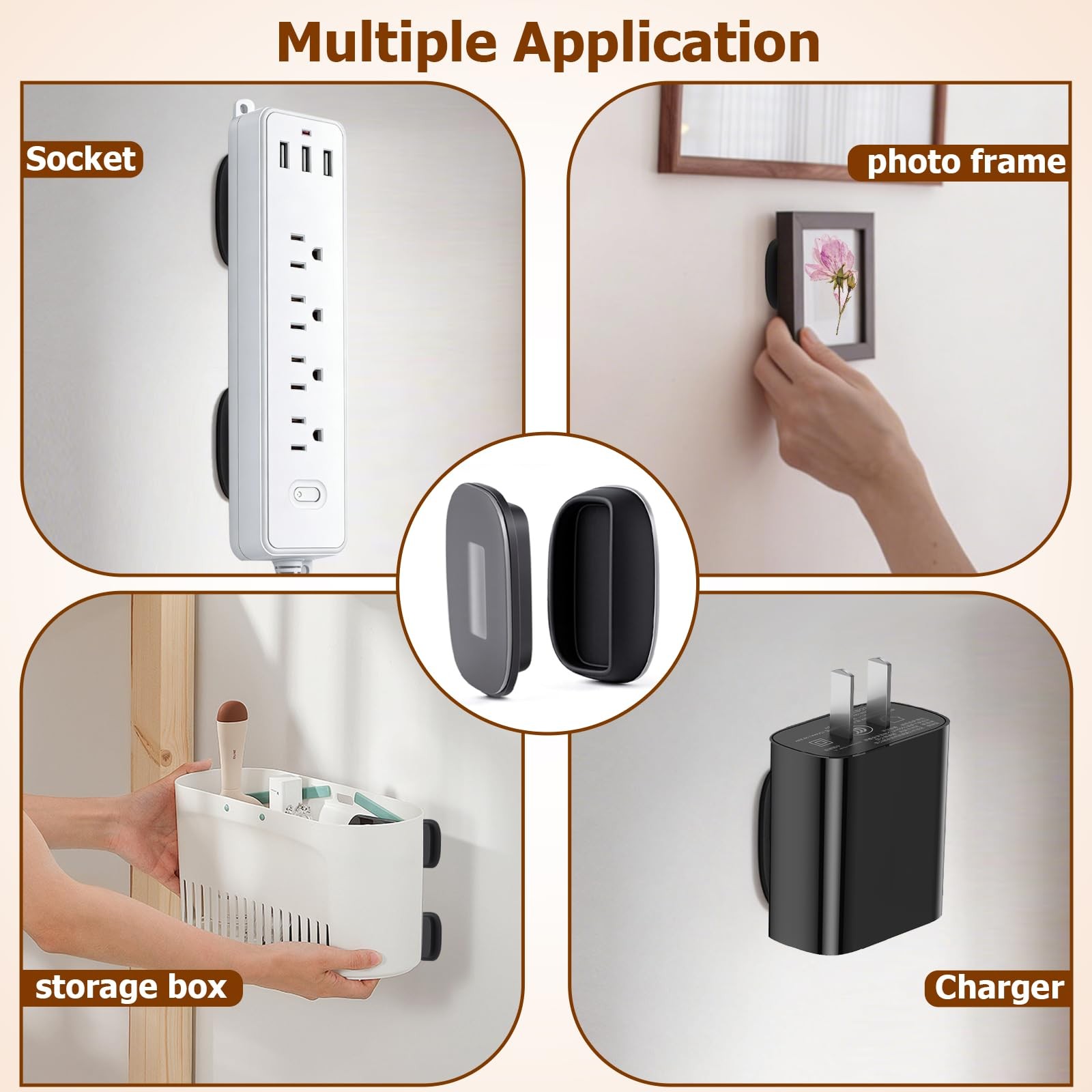 4 Pack Magnetic Remote Control Holder Wall Mount, No Drill Self-Adhesive Orga…