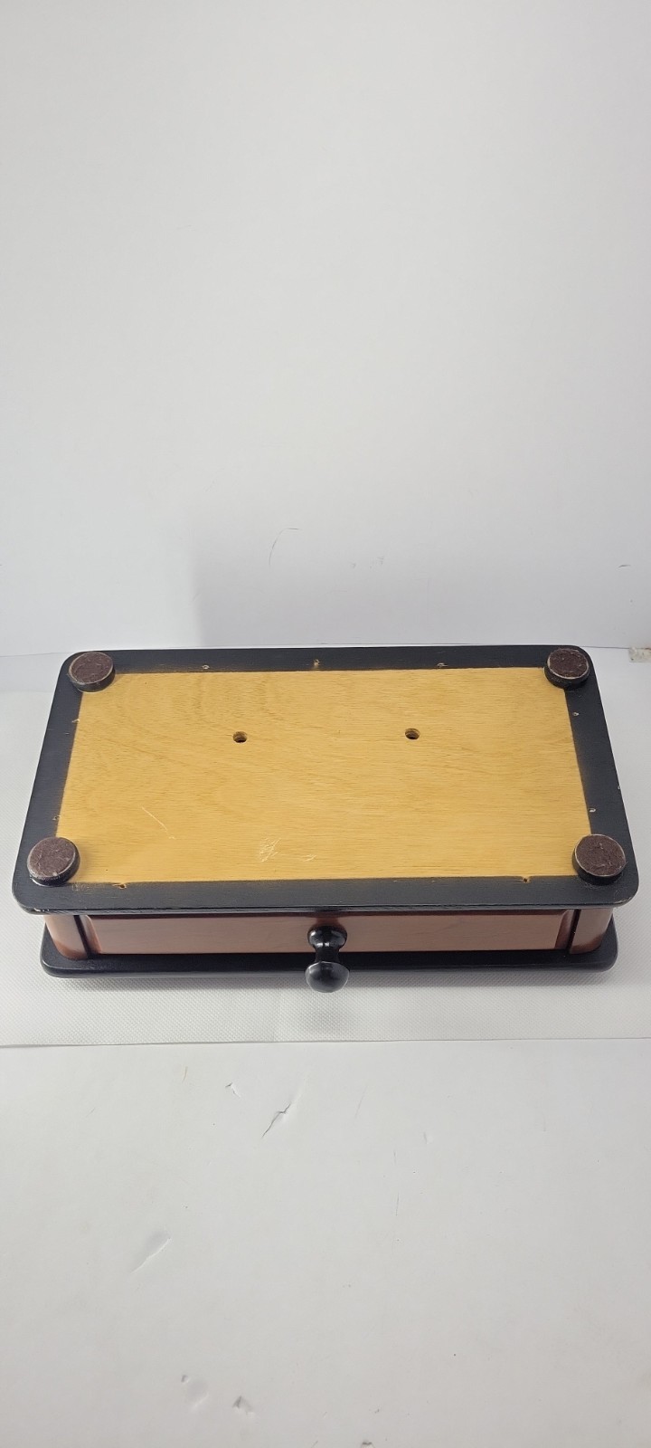 Vintage Wooden Desk Organizer Pen Holder w/ Drawer Felt Compartments Office…