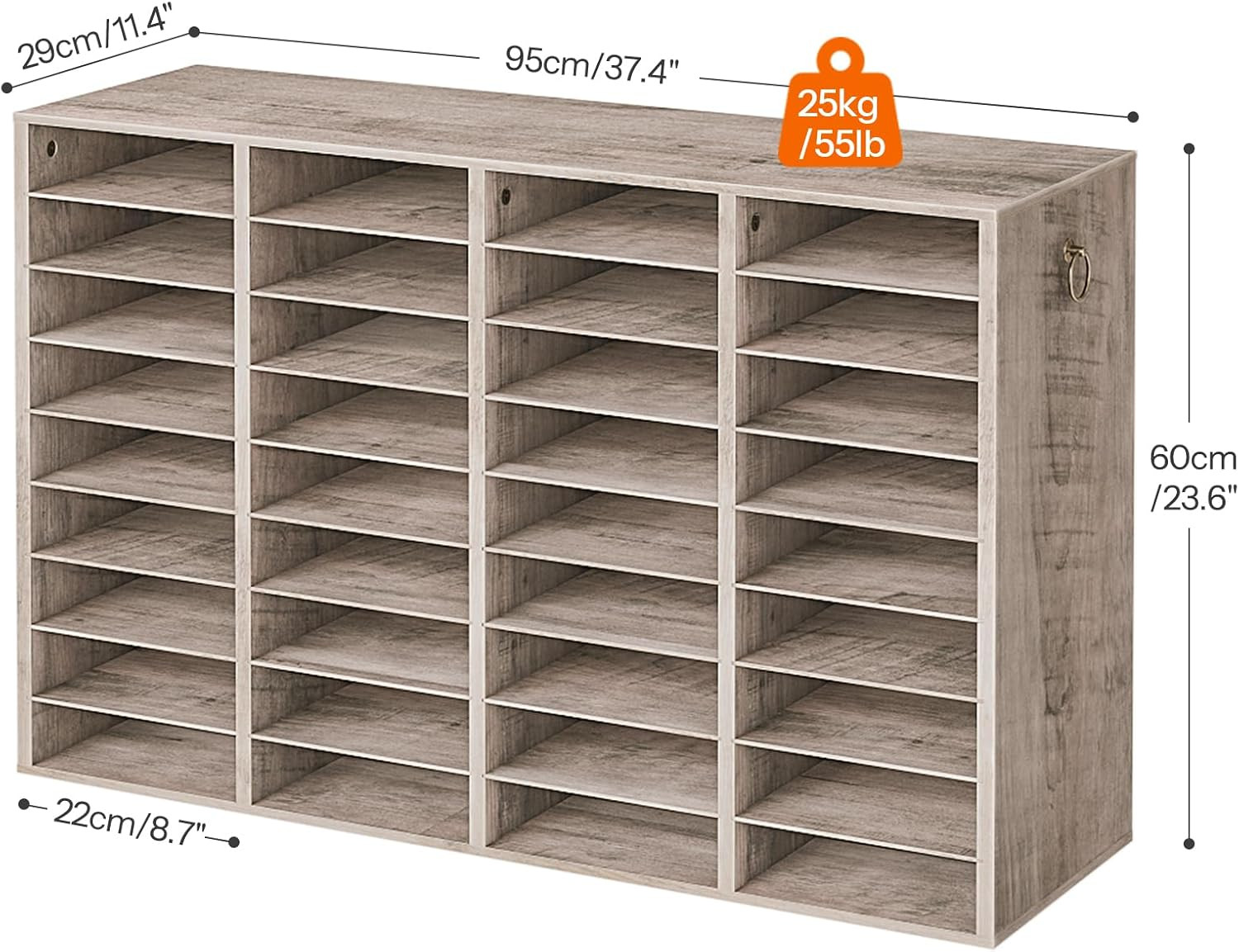 HOOBRO Wooden Literature Organizer, 36-Slot Mail Sorters, Removable Classroom Ma