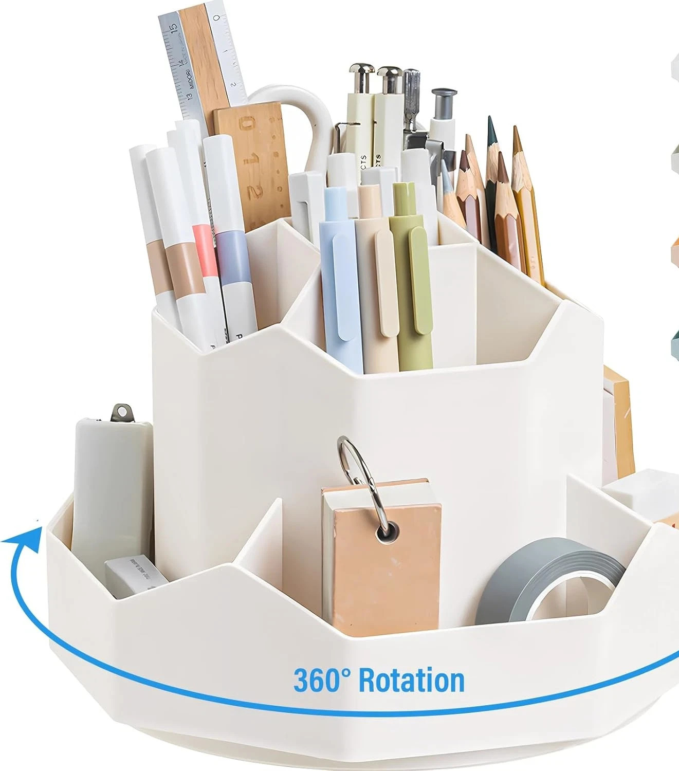 360 Degree Rotation Pen Holder 9 Slots Pencil Holder for Desk Desk Organizer
