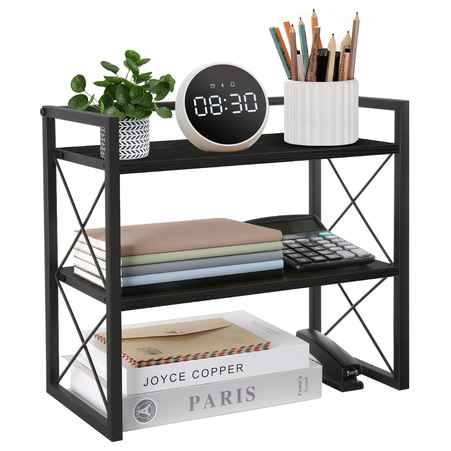 YINMIT Desktop Shelf 15.74 inches x 7.87 x 14.56 inches, Black