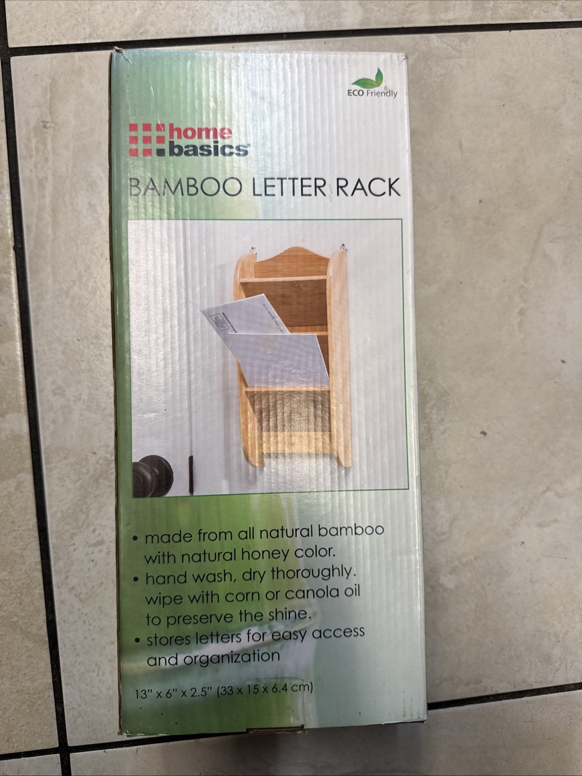 Home Basics Bamboo Letter Rack Eco-Friendly Organizer
