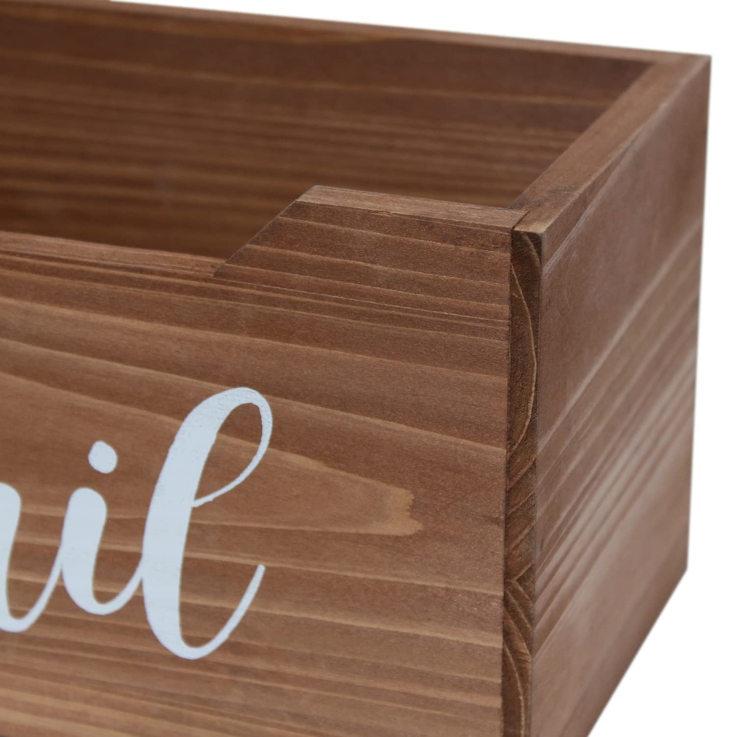 HG2010-NMW Rustic Farmhouse Wooden Tabletop Decorative Script Word Mail Organ…