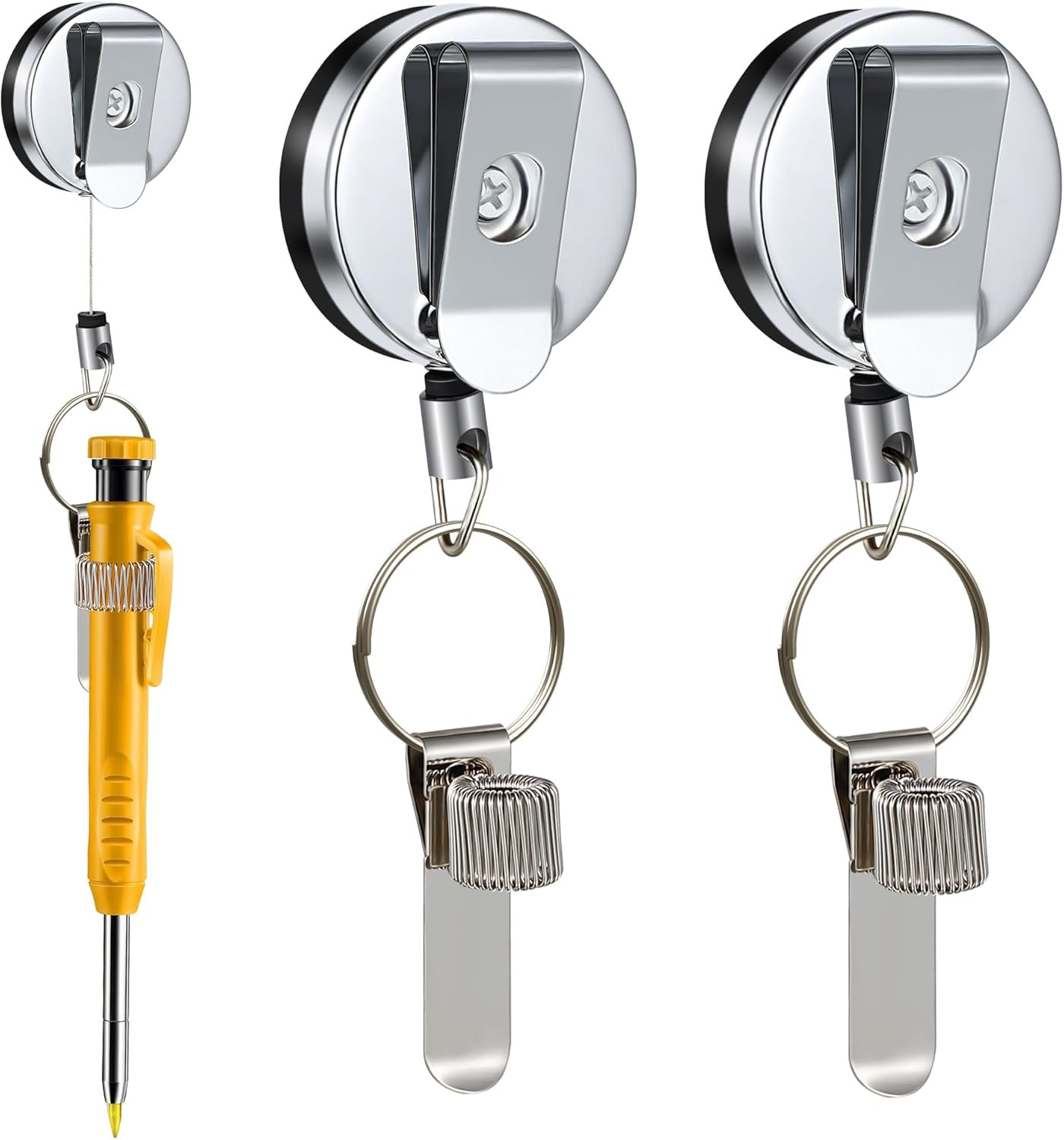 2 Pcs Heavy Duty Retractable Pull Pen Pencil Holder, 27.5 Inch Pen Lanyard Retra