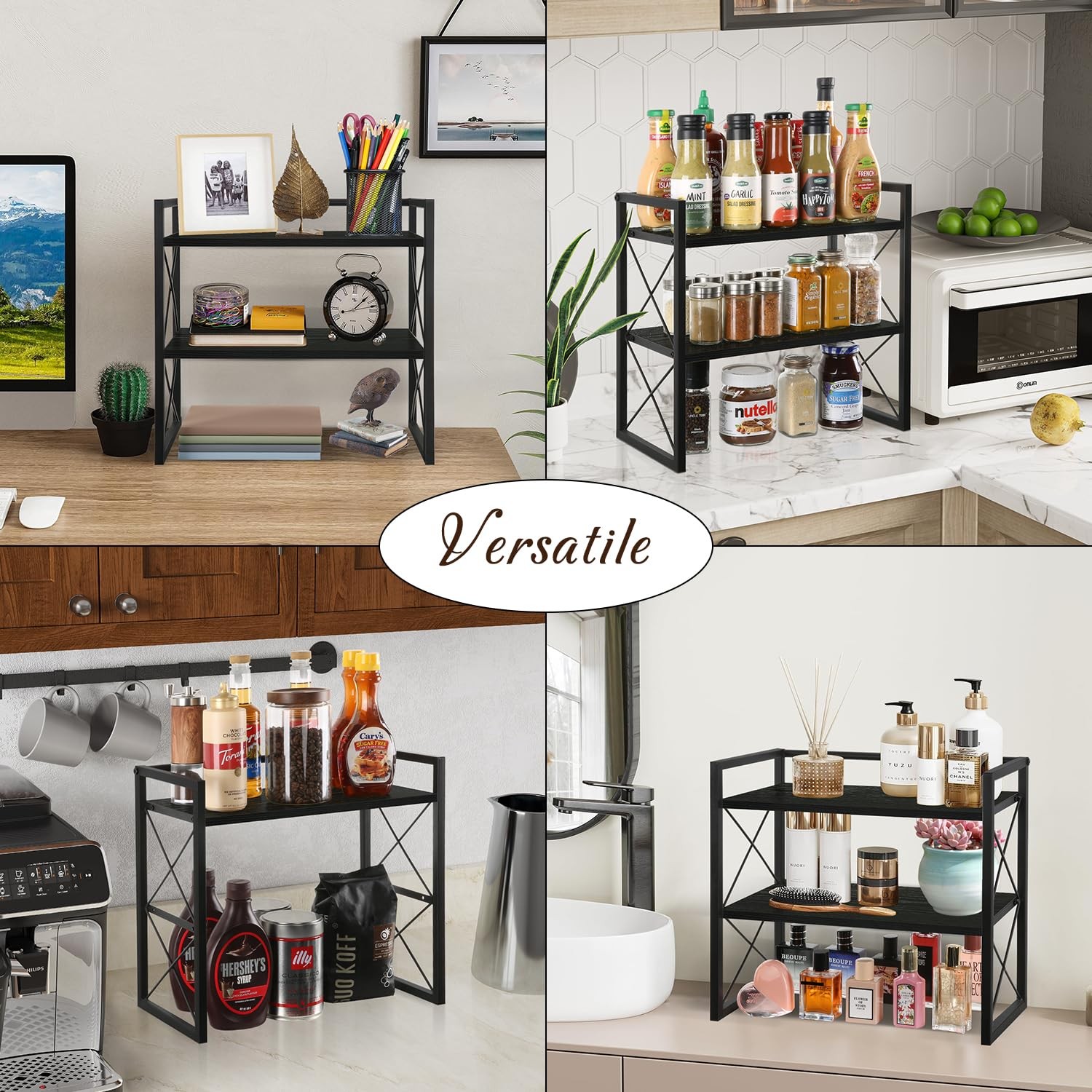 YINMIT Desktop Shelf 15.74 inches x 7.87 x 14.56 inches, Black