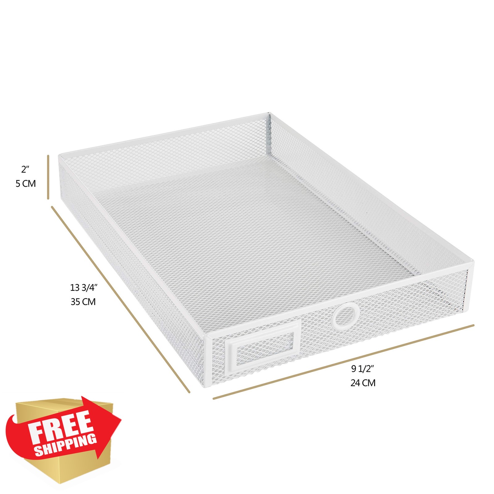 Annova 3 Tier Desk Organizer White Sliding Drawers