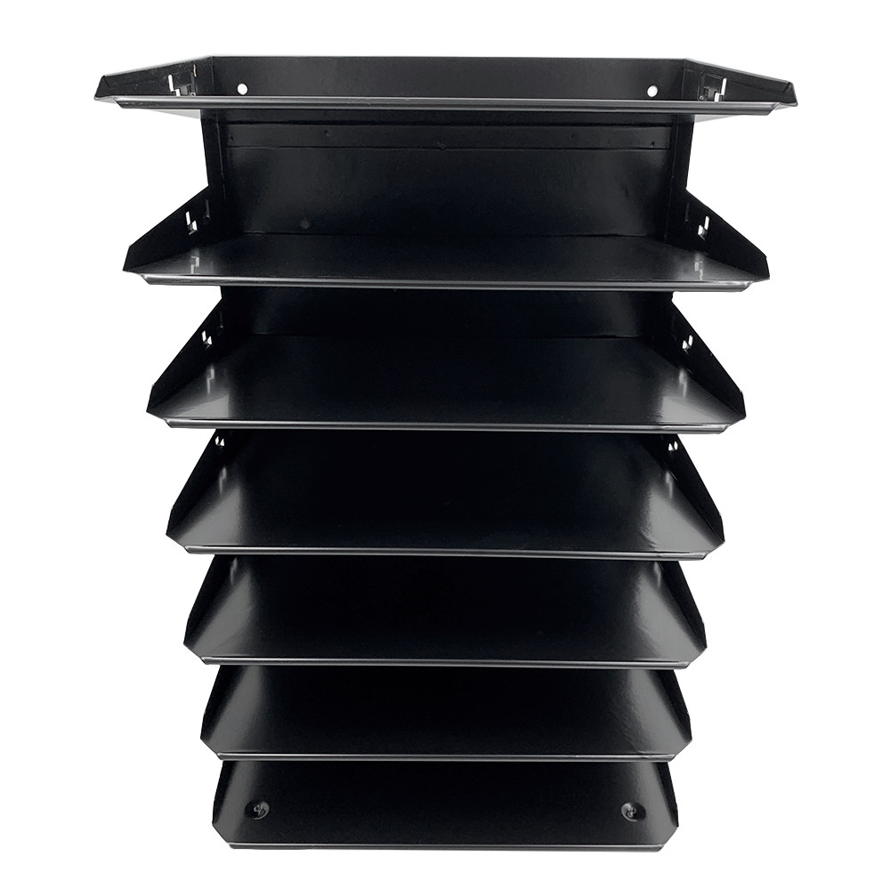 Huron Horizontal 7 Slot Steel Desk Organizer/Sorter Black HASZ0150