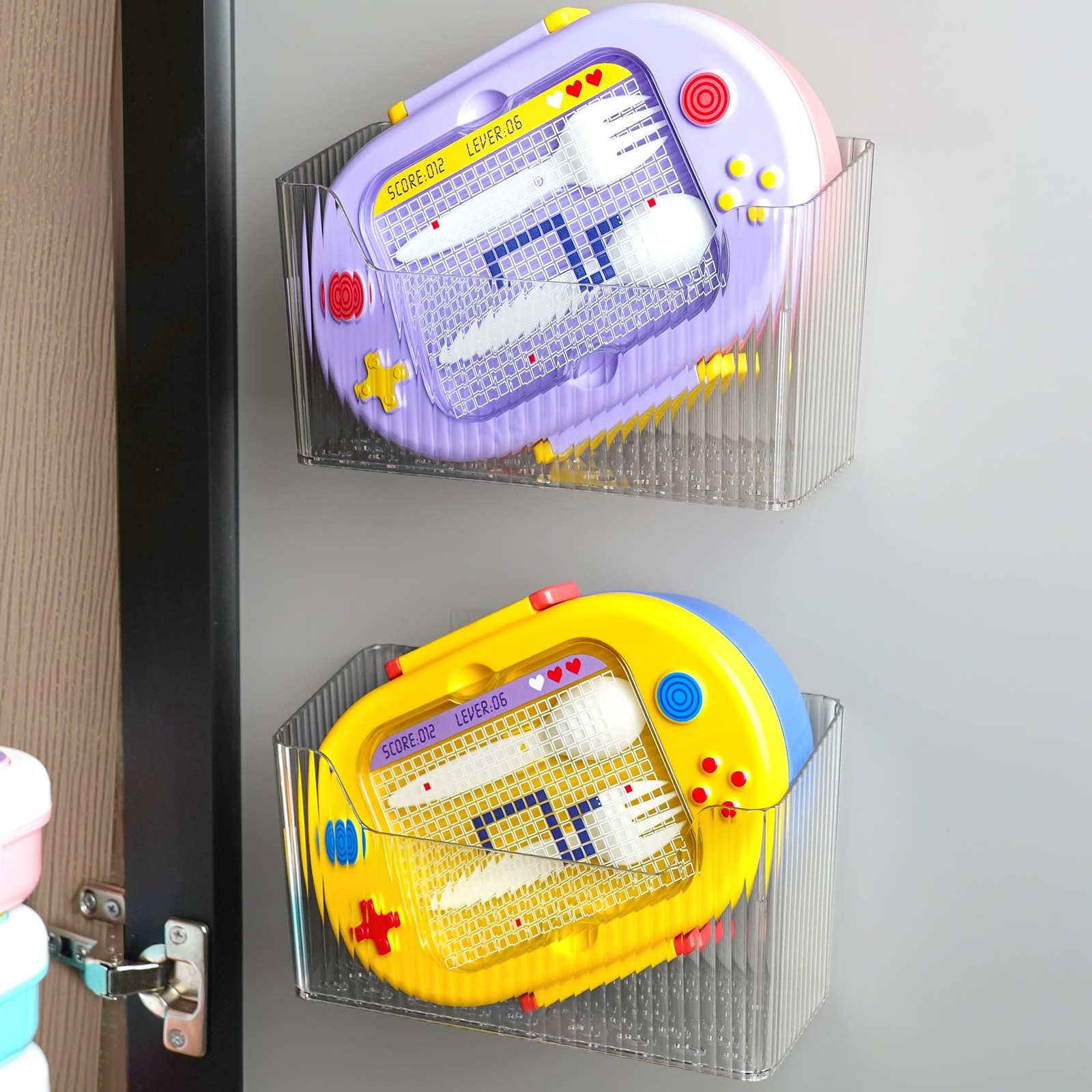 MZYIWUU 2 Pack Cabinet Door Organizer, Adhesive Wall Mounted Transparent