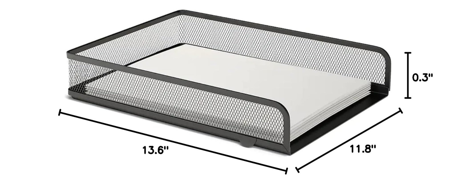 1InTheOffice Stackable Letter Tray, Matte Black Wire Mesh Front-Load Letter T…