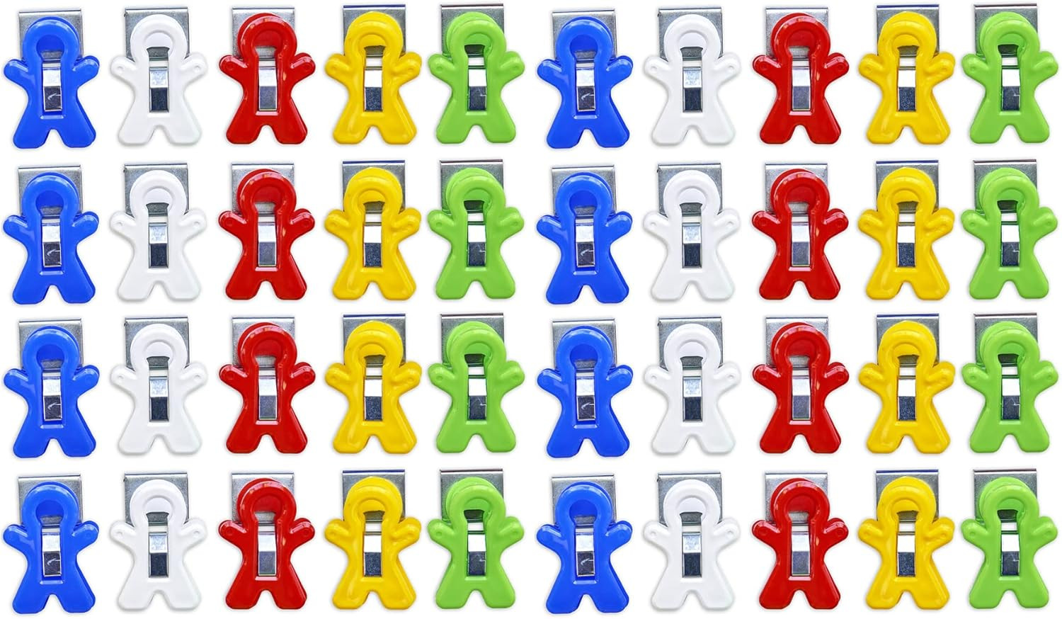 Magnet Man Magnetic Clip Bucket, Assorted Colors, 40 Pieces