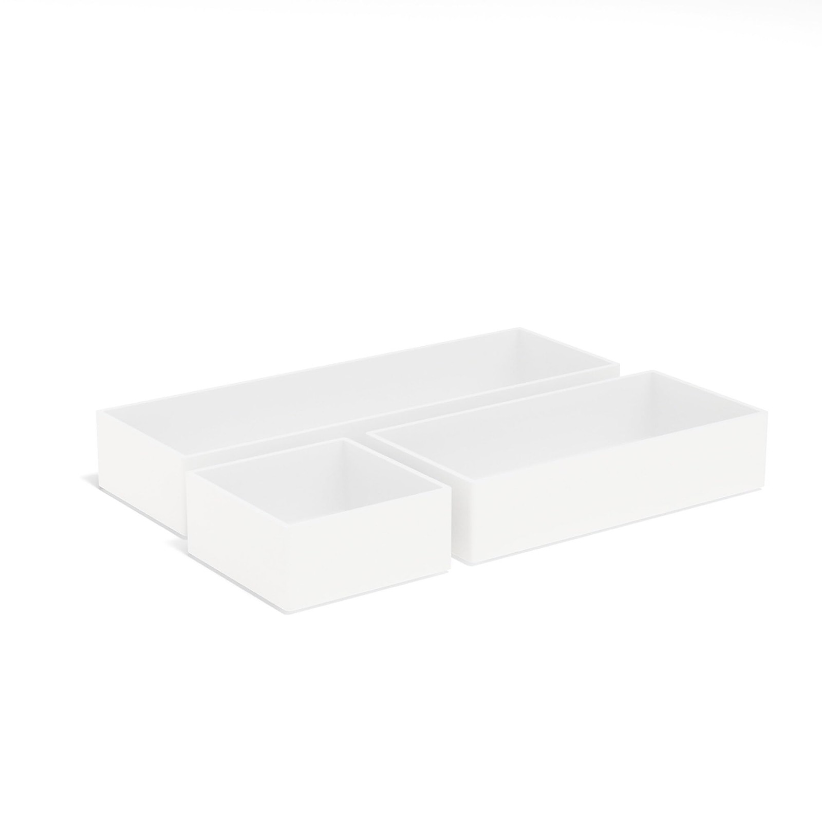TRU RED Plastic Drawer Organizer Set, 3‑Piece, White, 9/Carton – White