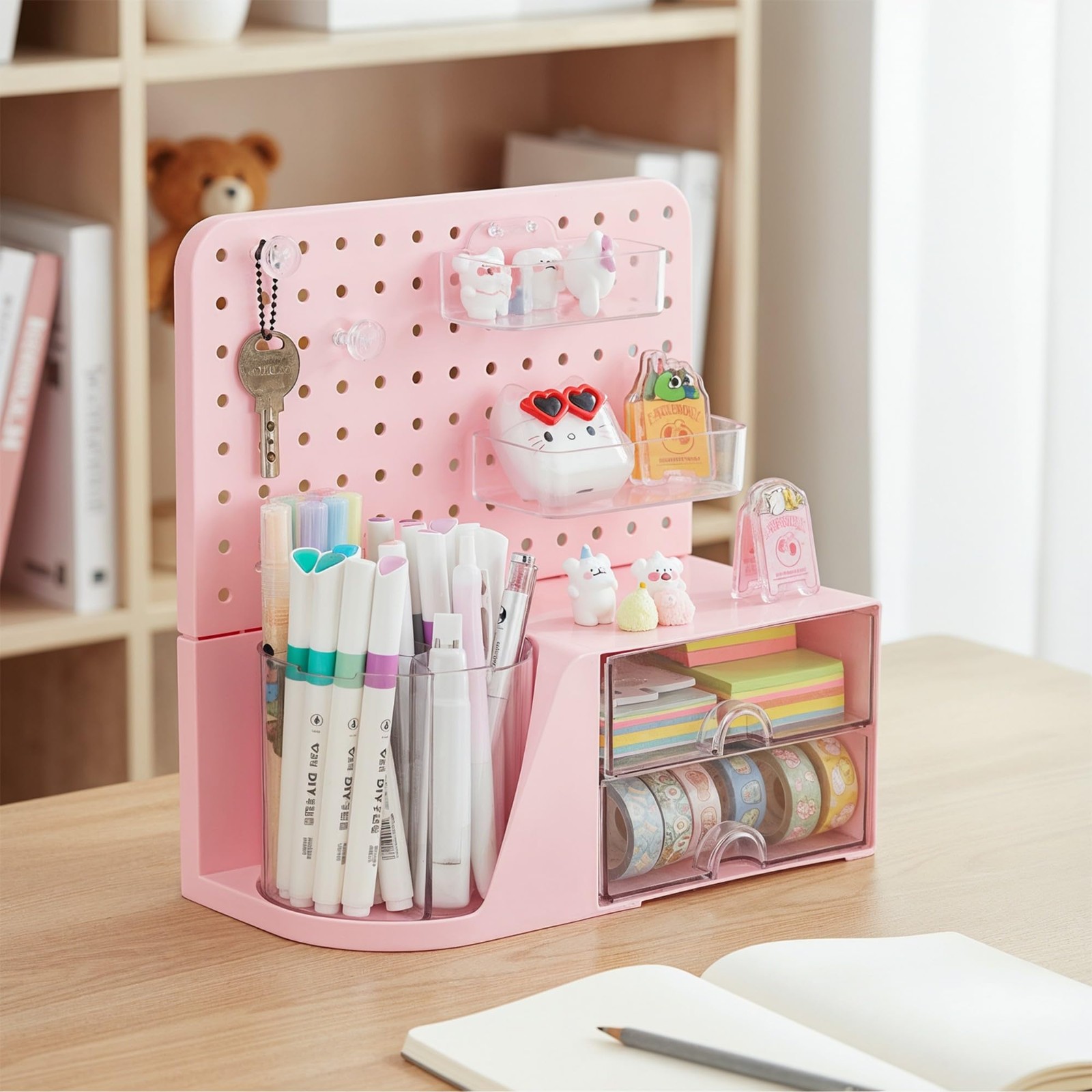 Desk Organizer with Drawer, 360° Rotating Pen Holder for Desk, Pen Organizer …