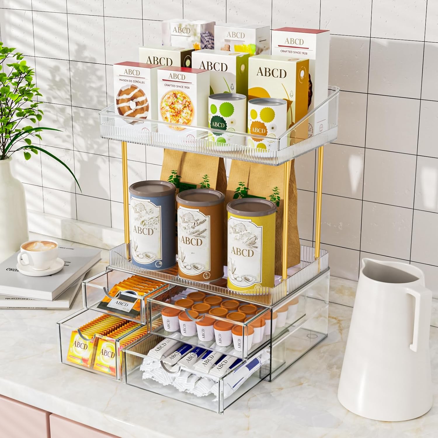 SNSLXH 4 Drawers Makeup Organizer – 4 Tier Makeup Storage, Cosmetics Organiser,