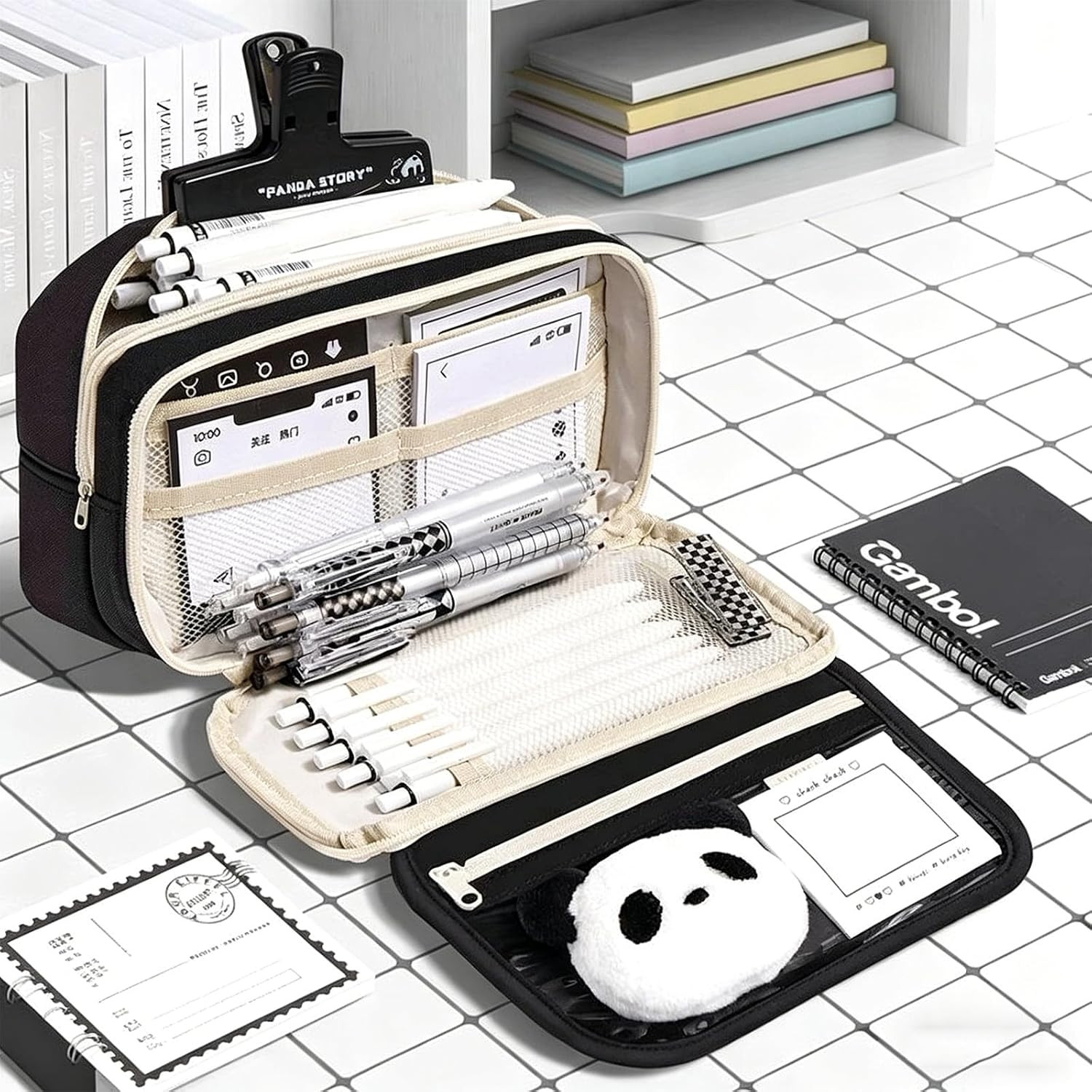 Large Capacity Desk Organizer, Multi-Functional Pencil Case Pen Holder,Pencil Po