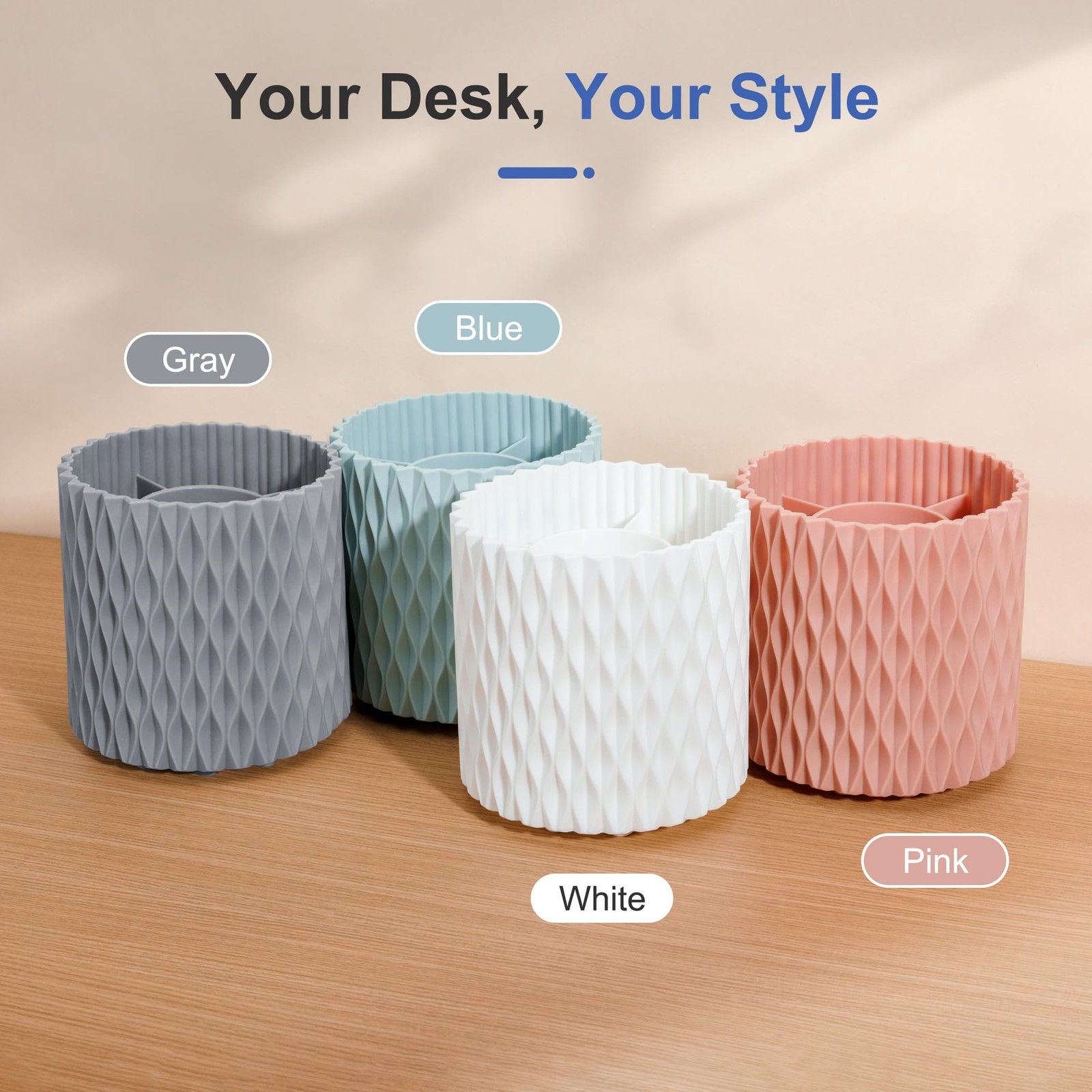 4Johor Pen Holder – 360° Rotating, 5 Slot Pen Holder For Desk. Pencil Holder …