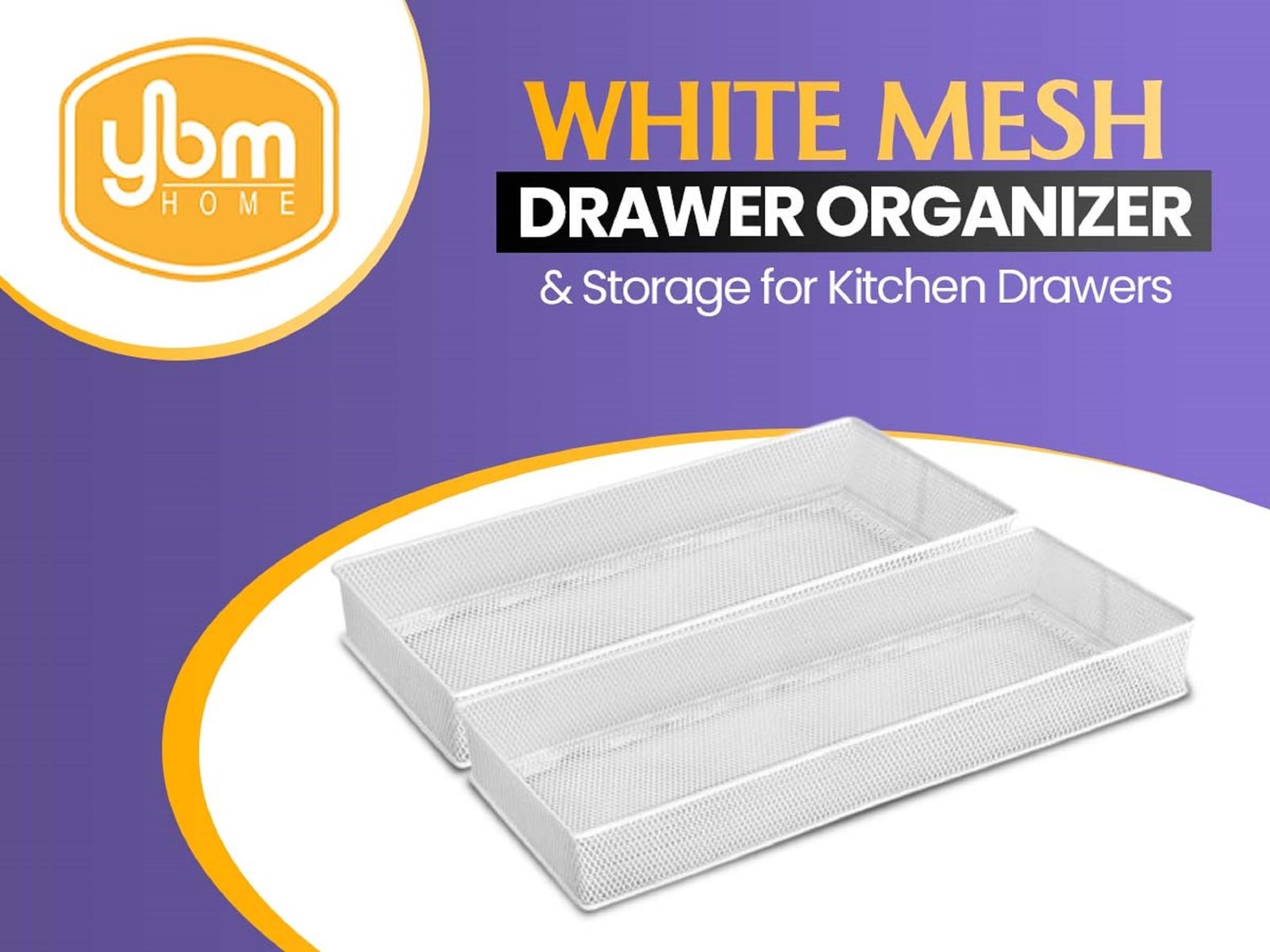 Silver Mesh Desk Drawer Organizer Tray Multipurpose Storage 4x12x2 Inch