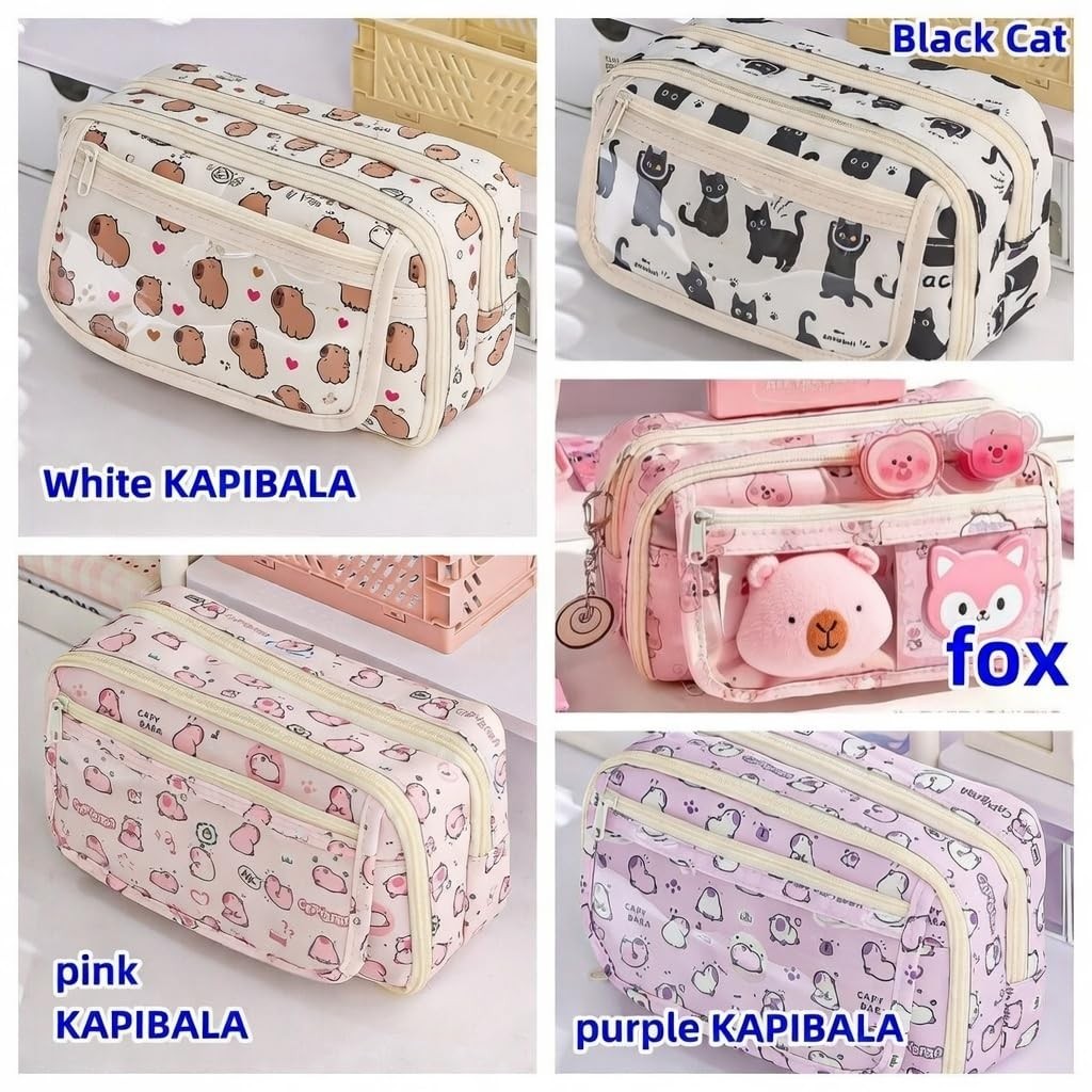 Cute Kawaii Pencil Case Pouch Cartoon Pen Box Holder Organizer for Office Wor…