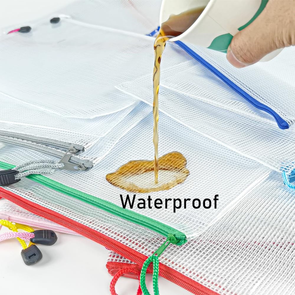 24pcs Zipper File Bags 13.3”x9.4” Plastic Zipper Pouch For Office School Stora