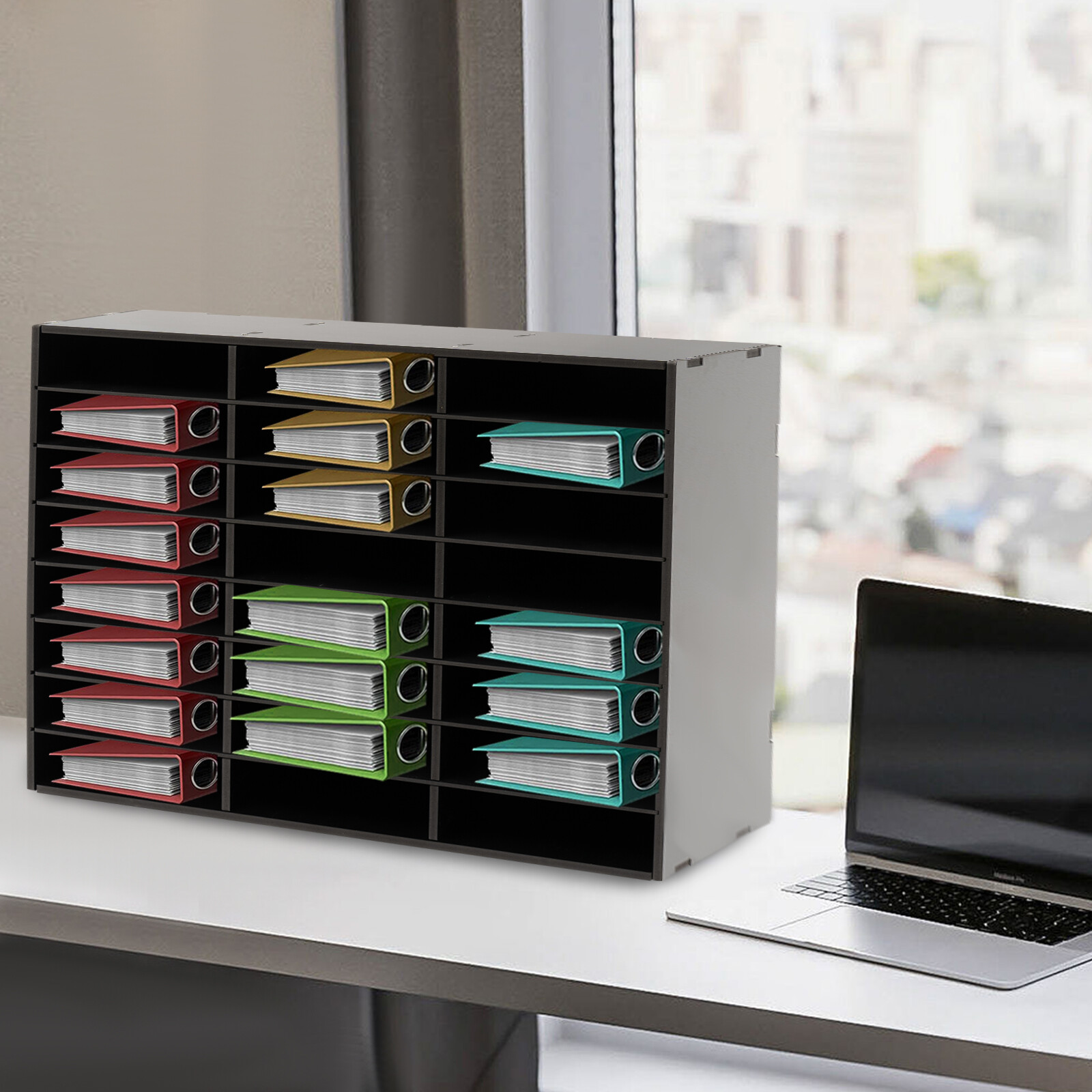 Literature Organizer Office Desktop Files Holder Paper Storage Sorter 24 Slots