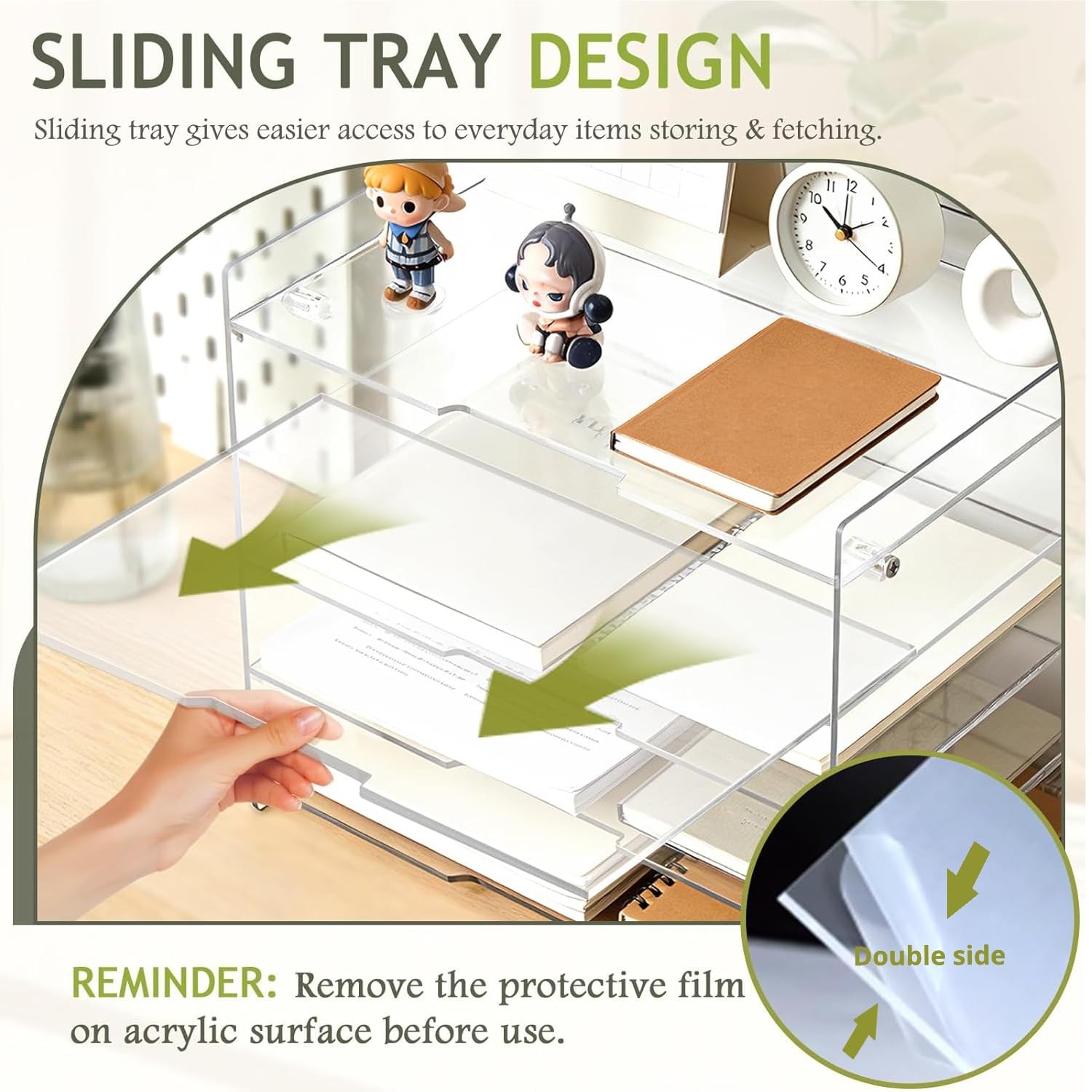 KKU 5 Tier Clear 9.4 inches (D) x 10.5 (W) x 13 (H), clear