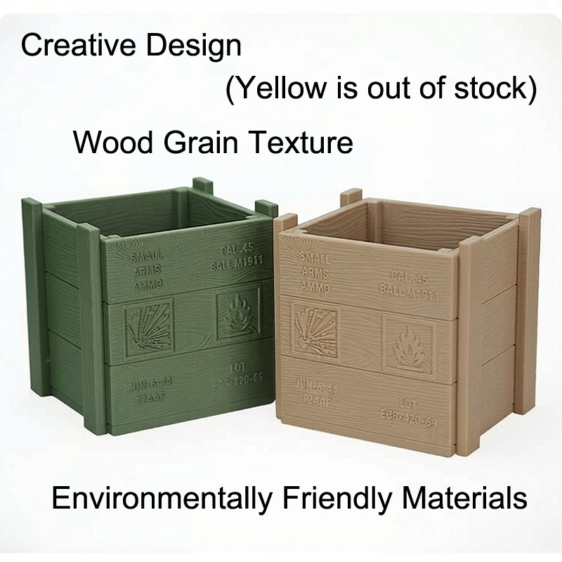 Ammunition Box Pen Holder Military-Themed Enthusiasts Office Desk Organizer Gift