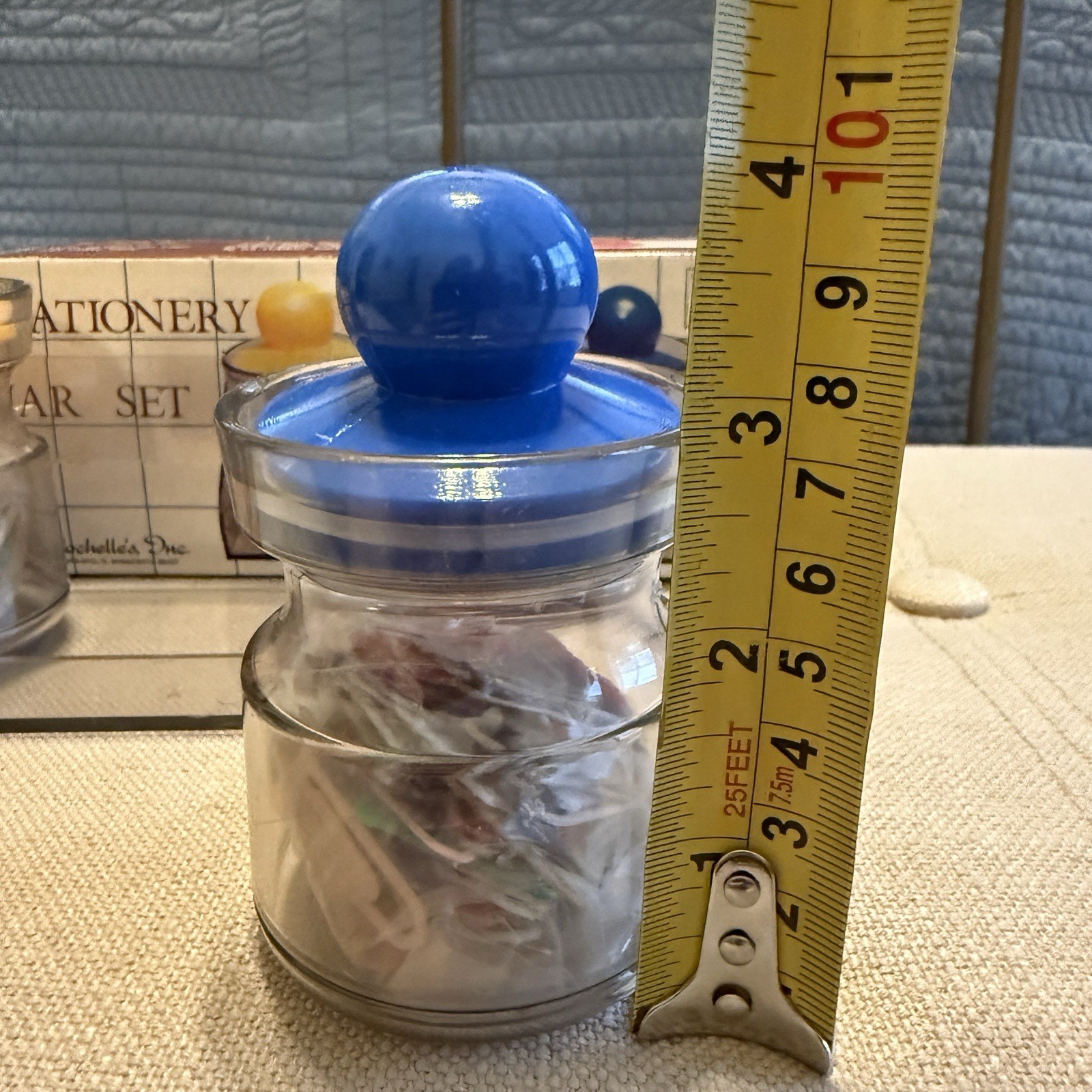 VTG 90s Plastic Desk Organizer Storage Jars Set Colorful Paperclips Office NEW