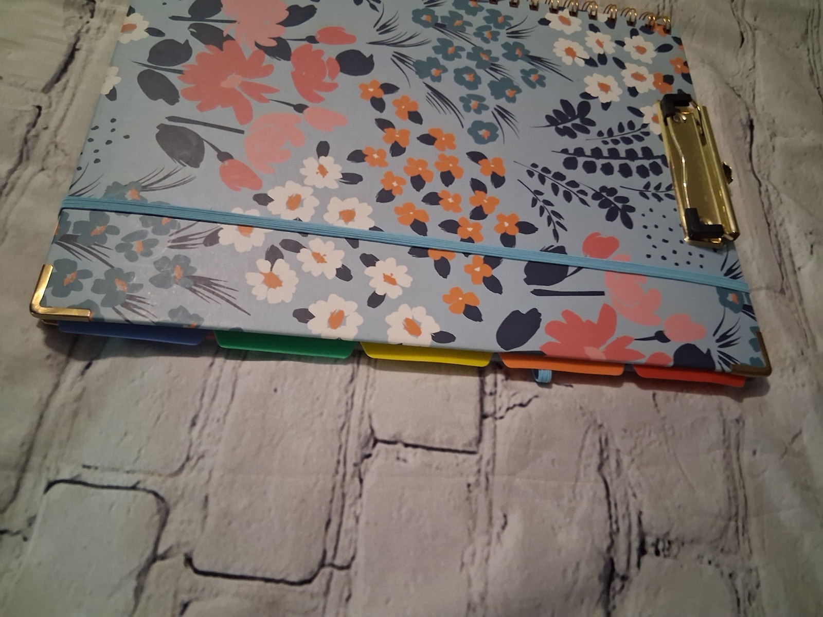 Floral Clipboard Portfolio & Spiral Organizer Notebook with Folders