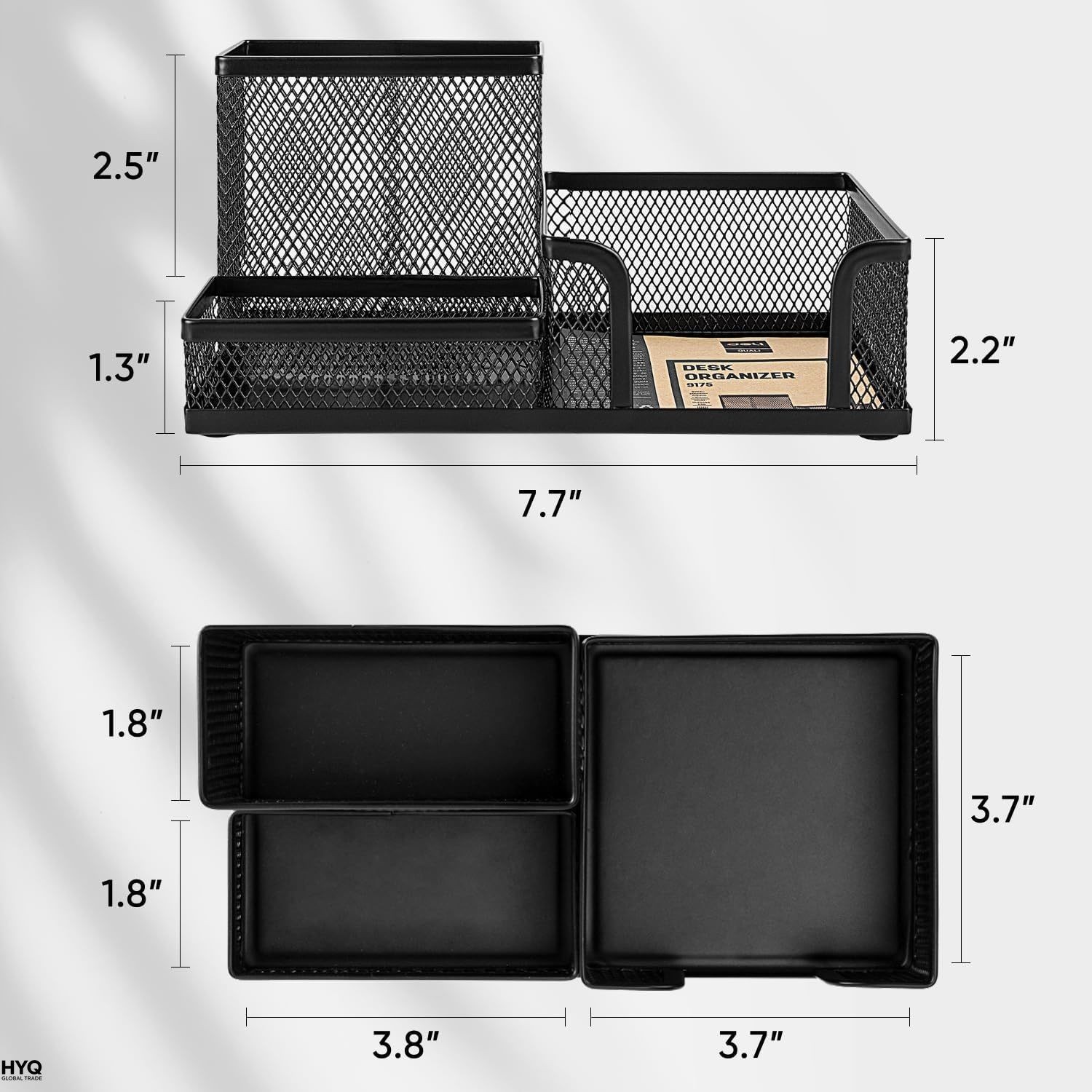 Mesh Desk Organizer Pen Holder Home Office Supplies Caddy Desktop Storage Black