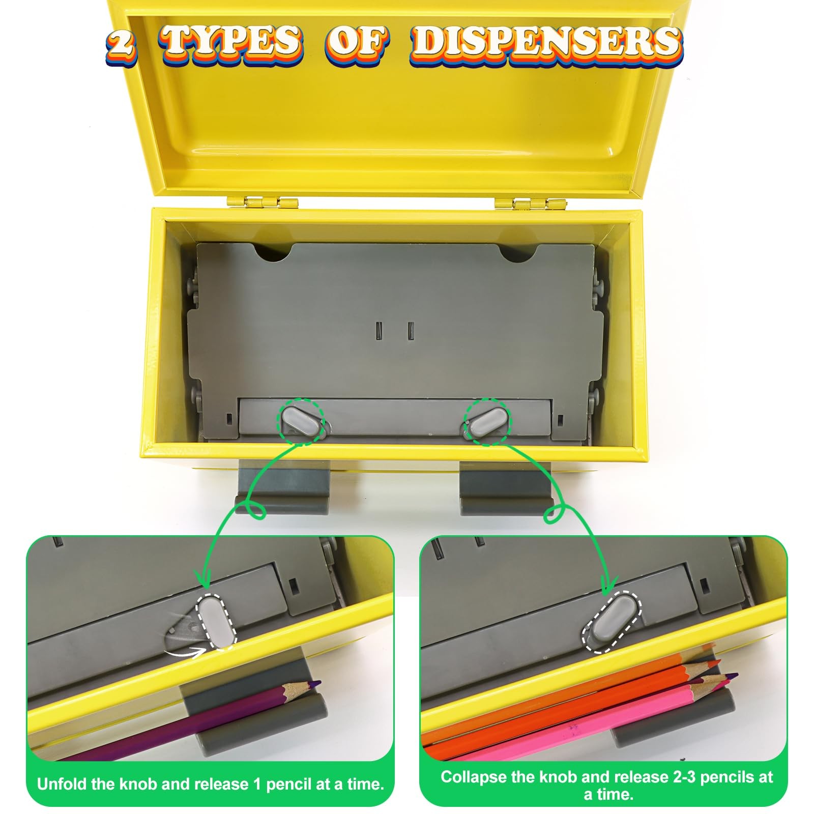 Pencil Dispenser for Classroom Stainless Steel Pencil Holder for Desk, Pencil…