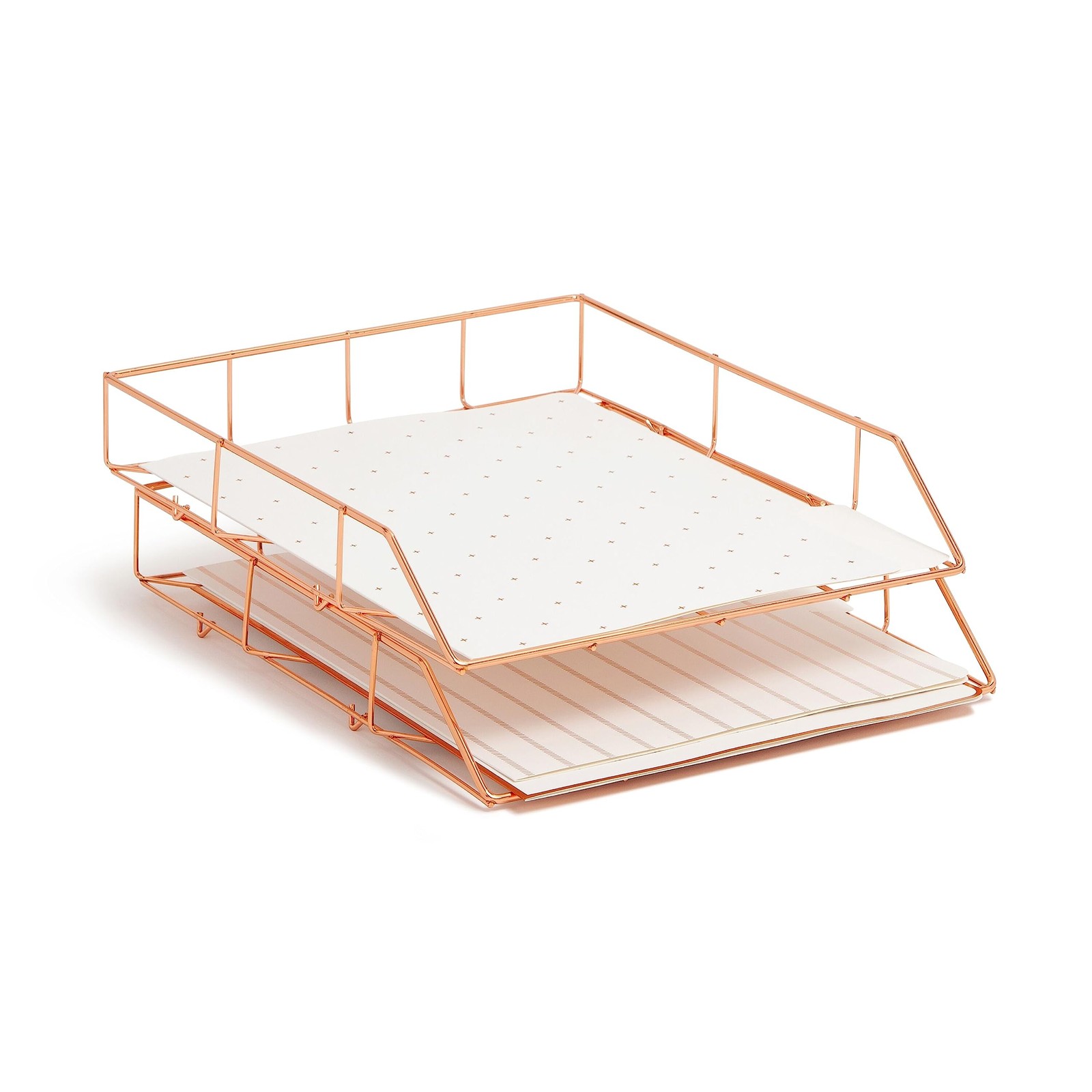 U Brands Desktop Fashion Filing Set, Organizer, 1 Pack, Rose Gold