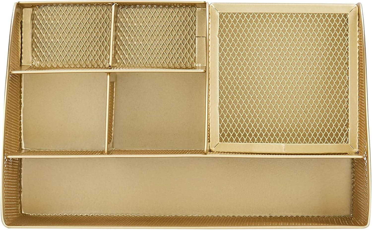 Chic Gold Desk Organizer with Drawer – Home & Office Storage