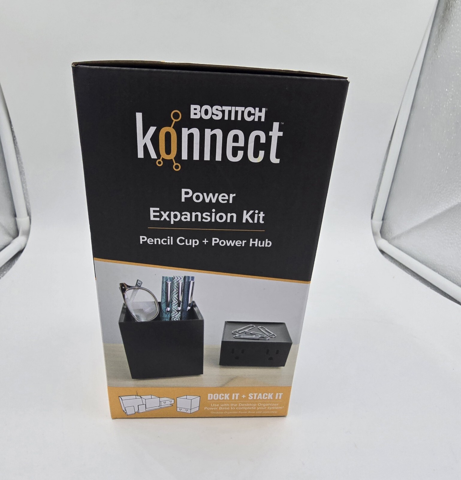 Bostitch Konnect Power Expansion Hub Desk Organizer, Pencil Cup – Black