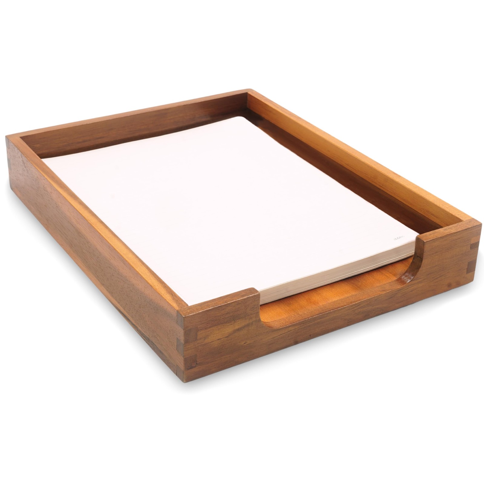 Wood Letter Tray Desk Organizer File Holder Magazine Paper Tray Dark Brown