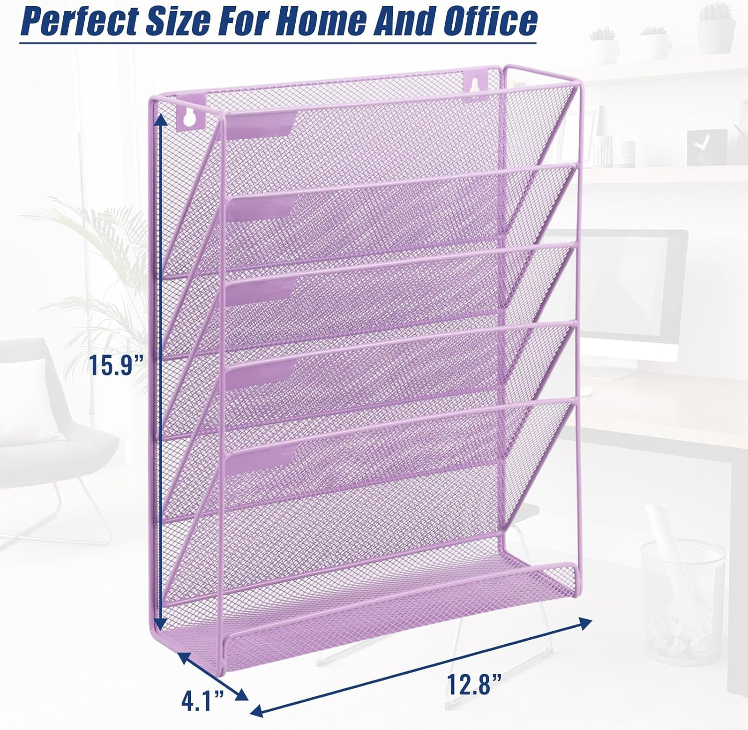 Desk File Organizer Mesh 6 Tier, Hanging Wall Mount Document Organization Stand,