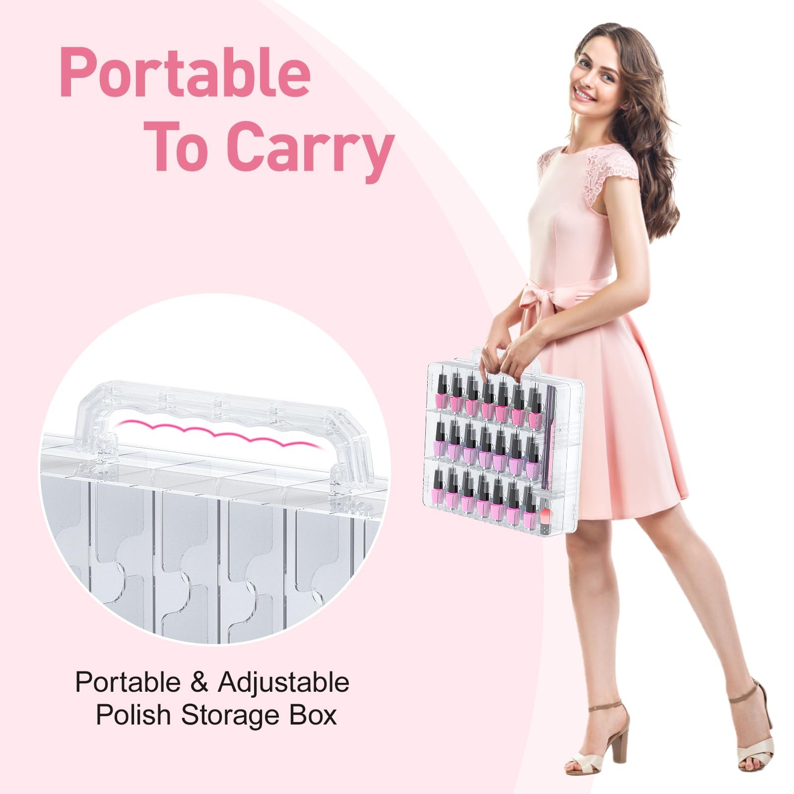 Beloving Nail Polish Organizer, 48 1 Count (Pack of 1), A-Clear(Pack 1)