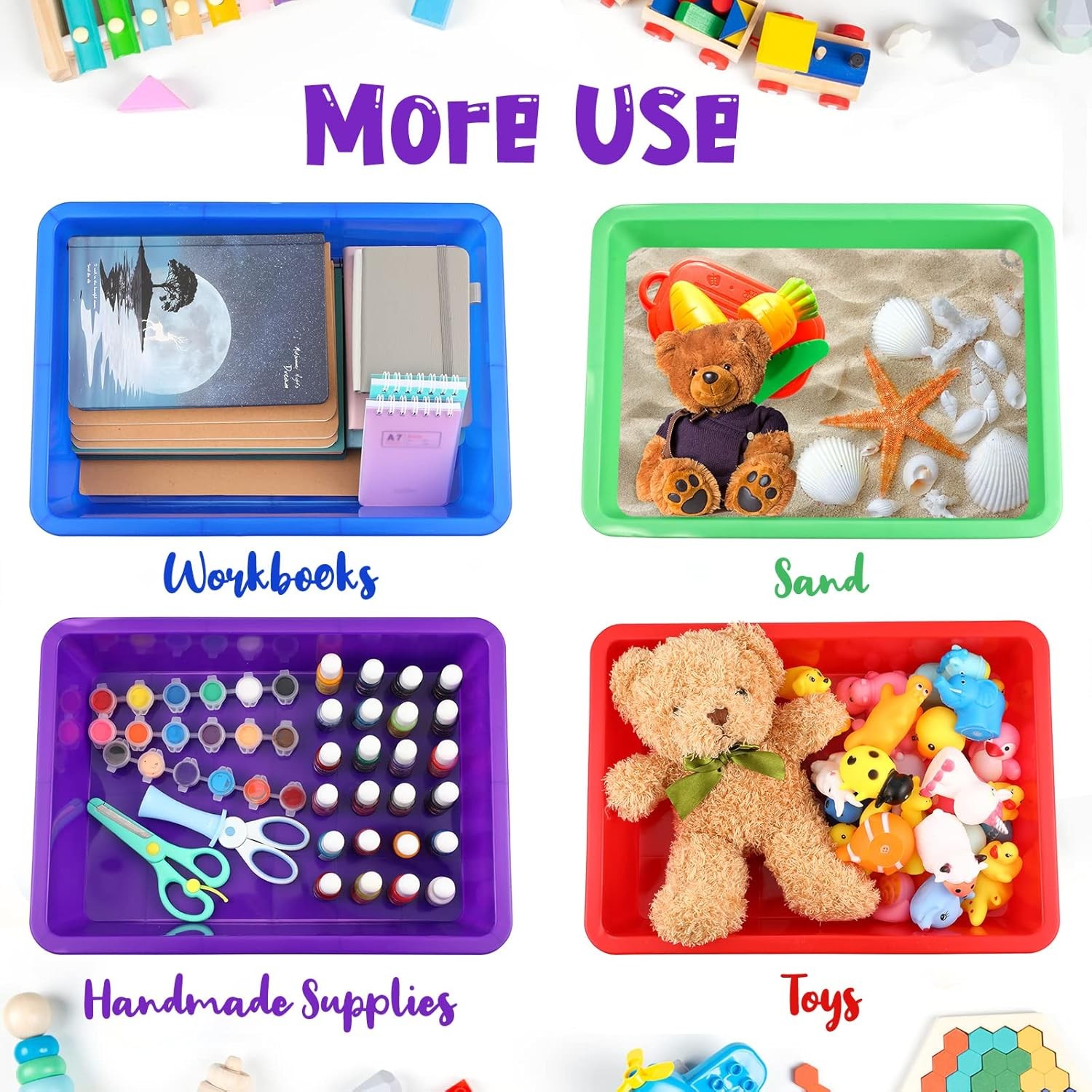 10 Pcs Flat Storage Organizer Tray Bin Letter Size Paper Tray for