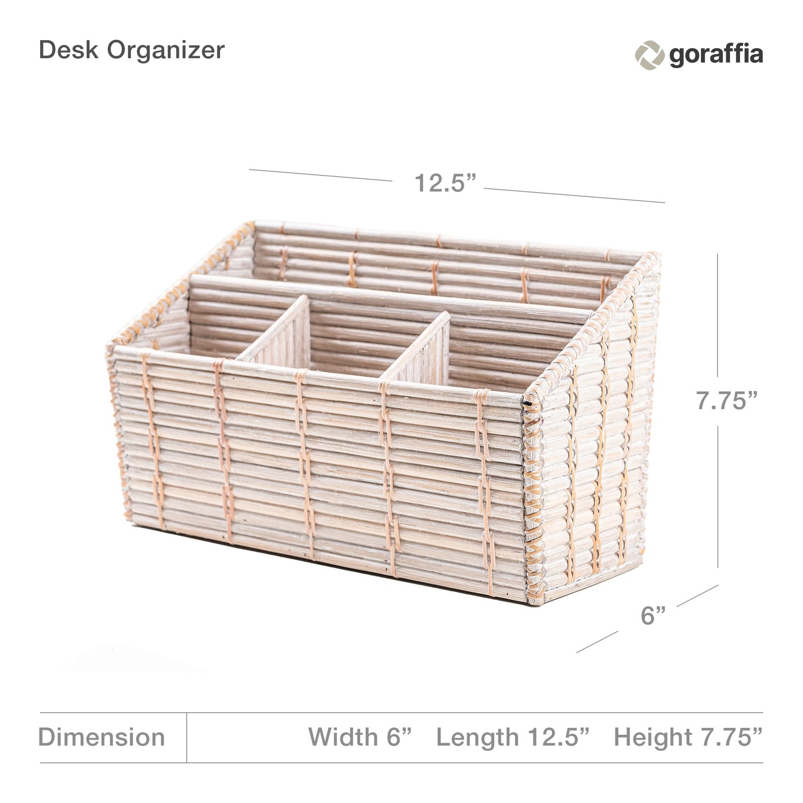 Rattan Desk Organizer – 4-Slot Letter Holder & Mail Organizer Countertop, 12….