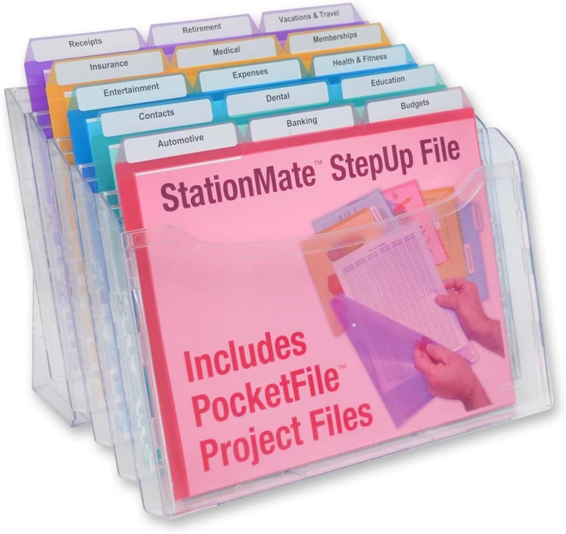 Elegant 18-Pocket Desktop Organizer with Incline Design for Effortless Access