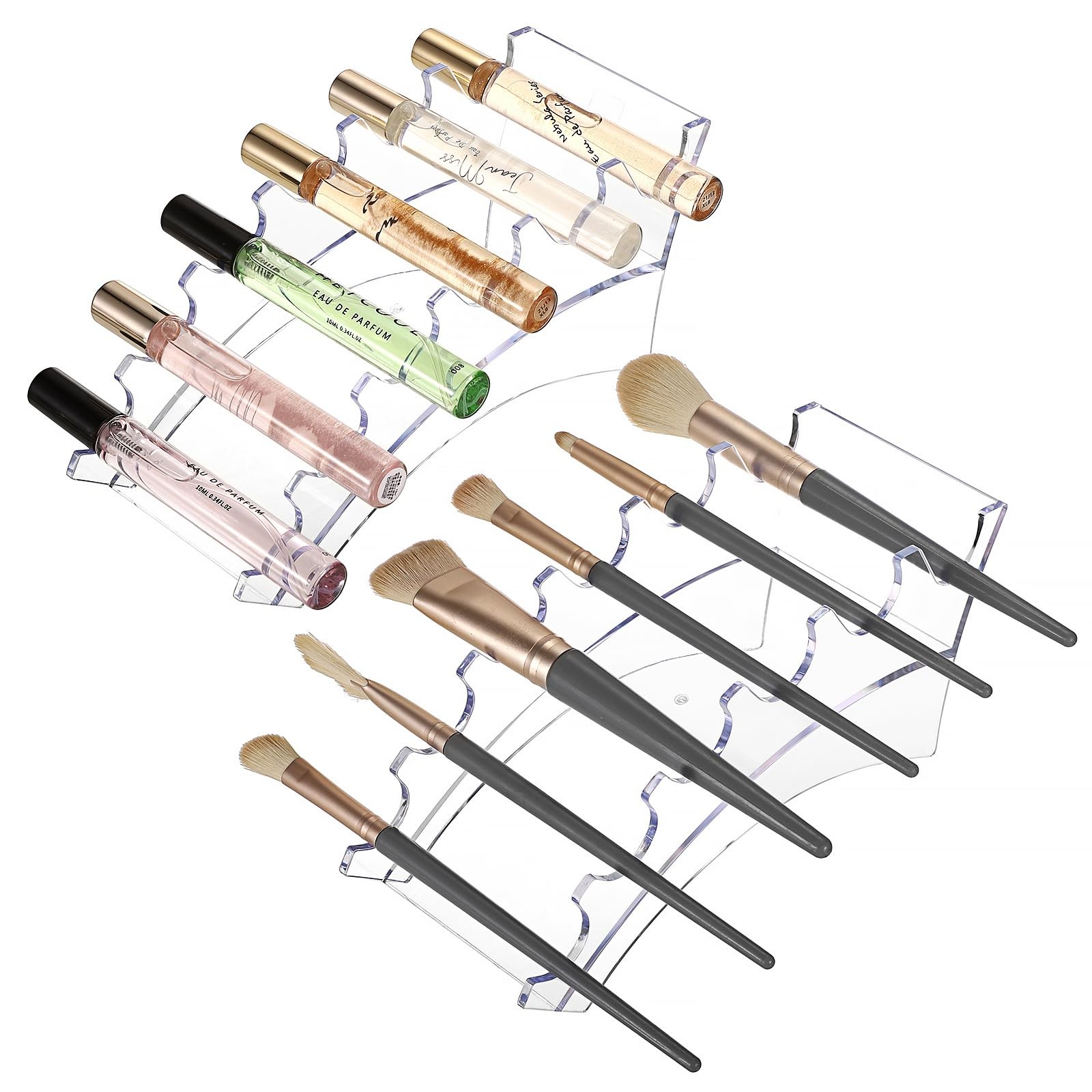 ELLDOO 2 Pack Rollerball Perfume Organizer, 6 Slots Clear Acrylic