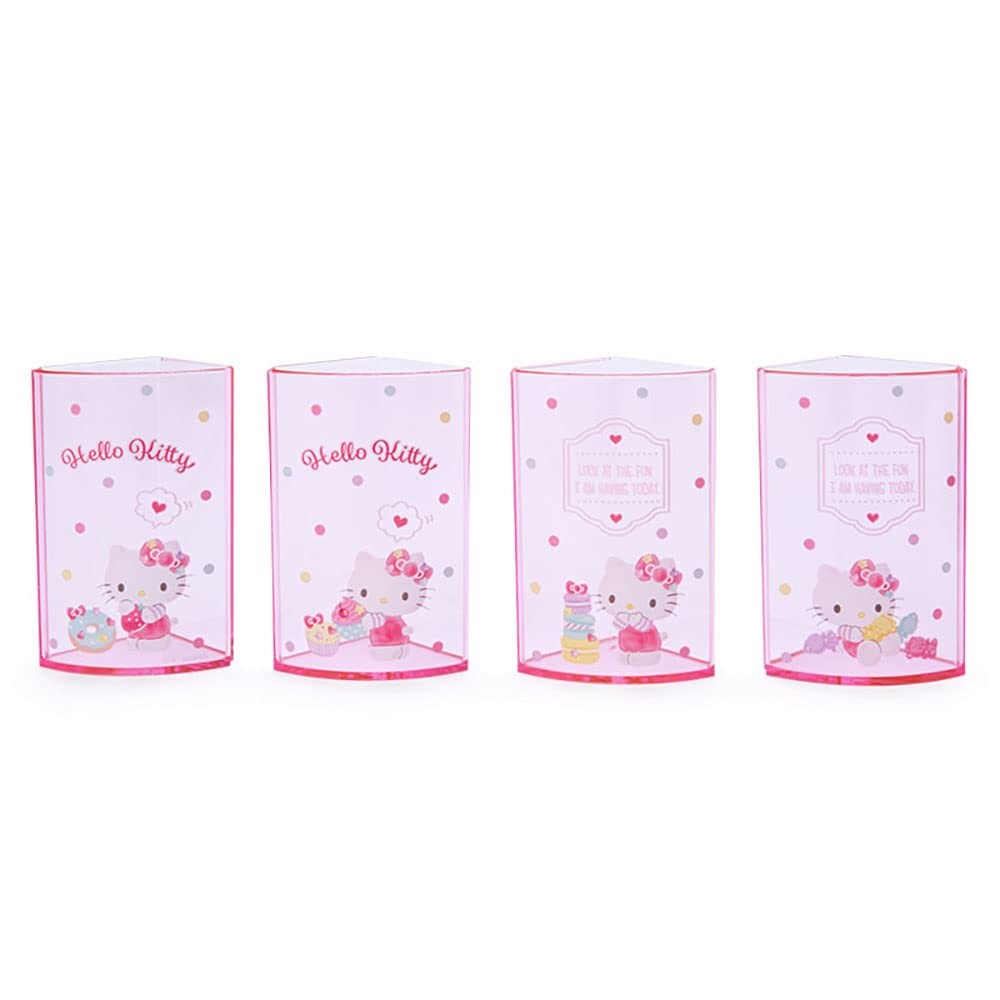 Sanrio 213110 Pink Plastic Hello Kitty Kitty Pen Stand 360 Degree Rotating Pe…