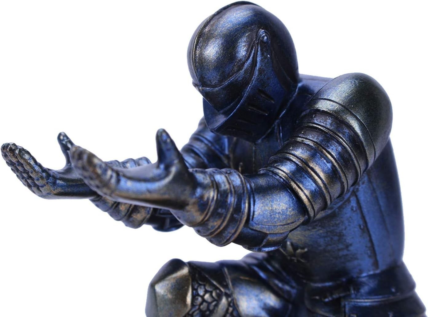 Executive Knight Pen Holder in Blue Resin for Desk Organization and Decor
