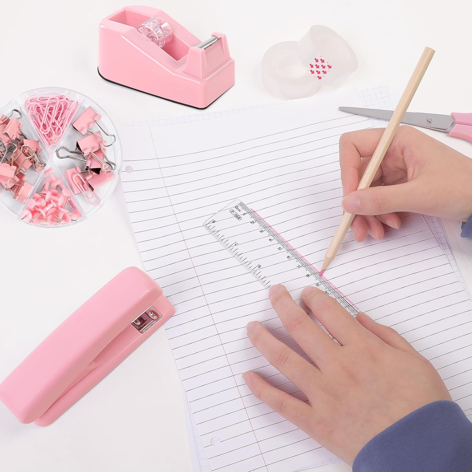 Office Accessories, 10Pcs, 360-Degree Rotating Pen Holder, Office Supplies Inclu