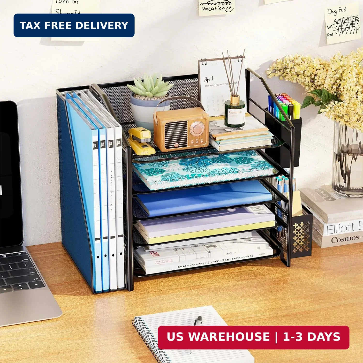 Simple Trending Desk Organizers and Accessories, 5-Tier Desk File Organizer, Pap
