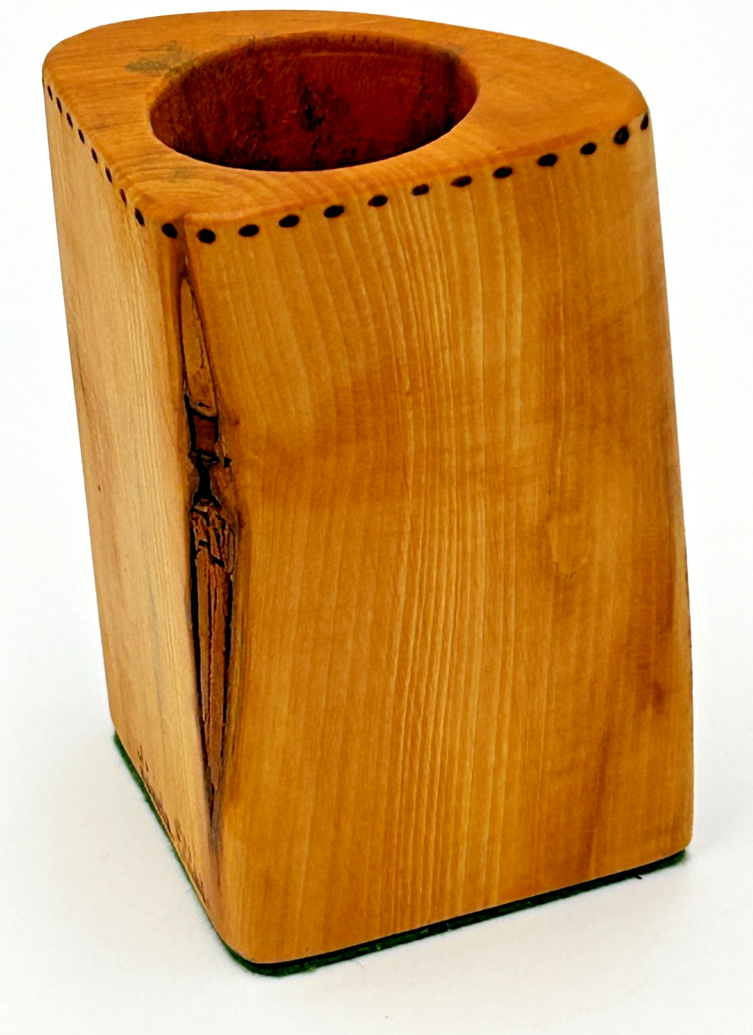 Burned Wood Horse Pencil Holder Vase Handmade Desk Accessory Equestrian