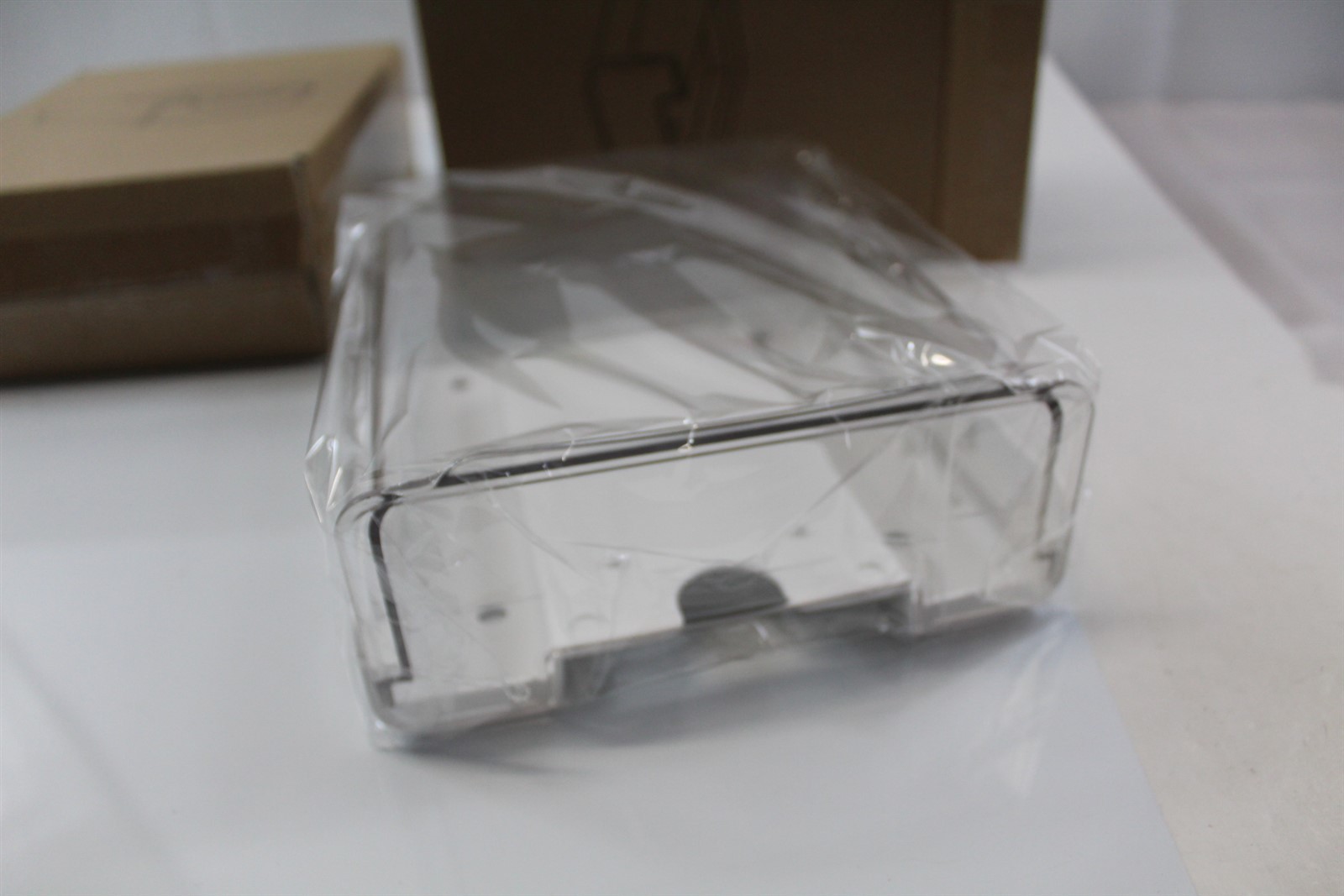 Under Desk / Wall Organizer Trays Set of 2 Clear Plastic 7 3/4″ x 6 5/8″