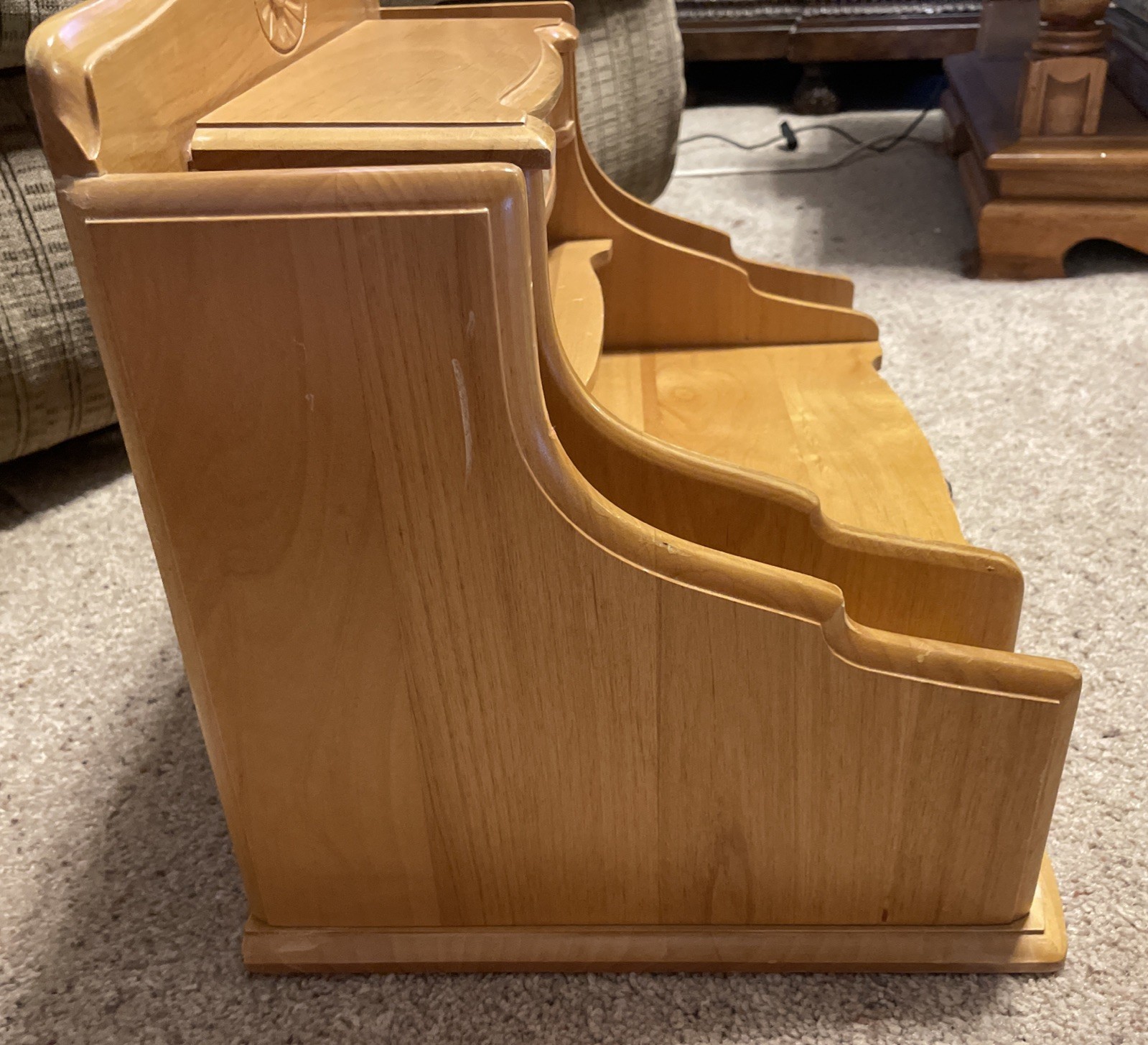 Wood Desk Top Organizer Wood Folder Paper Holder Two drawers. 15.5” W x 10.75 D